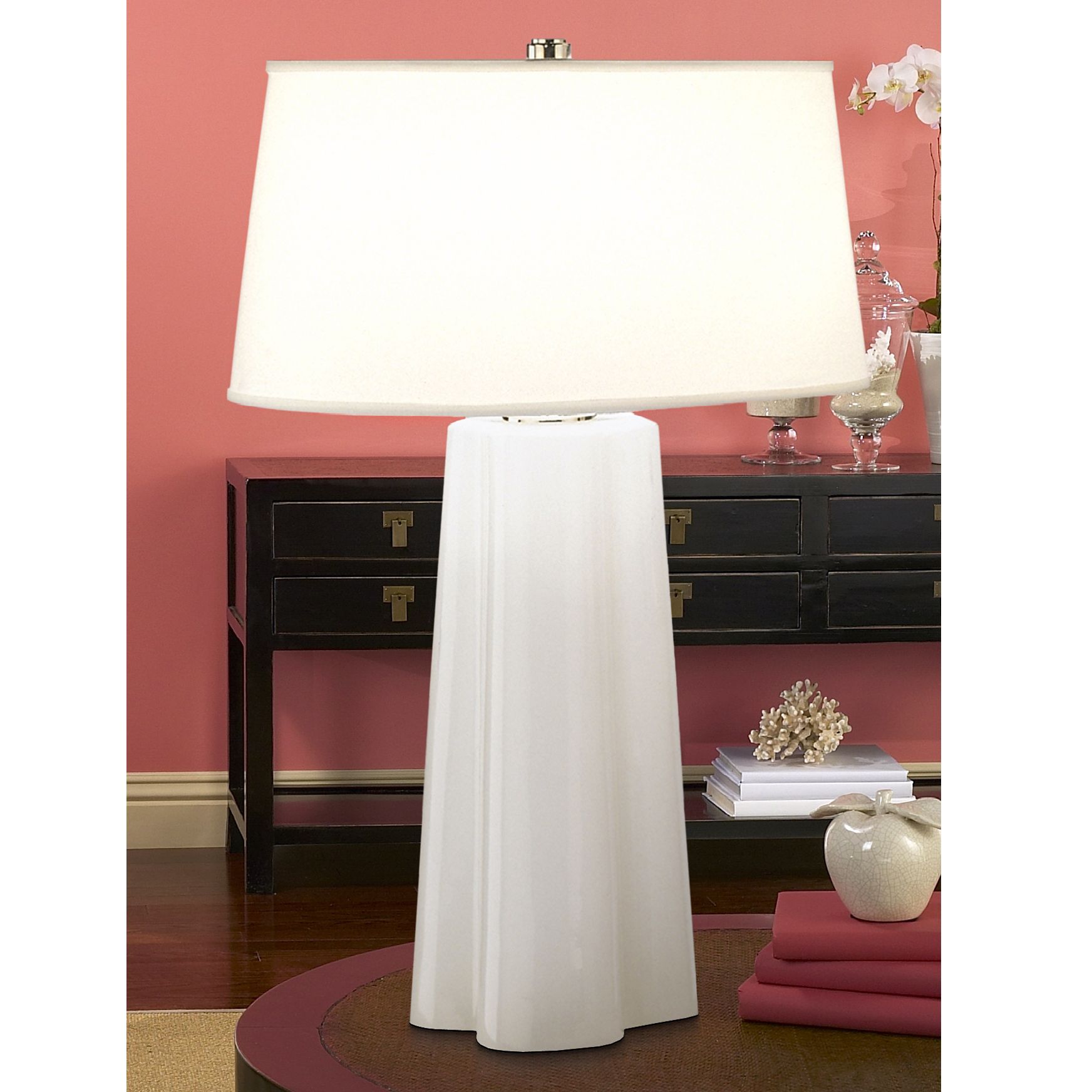 Robert Abbey Wavy Collection White Cased Glass Table Lamp 50582