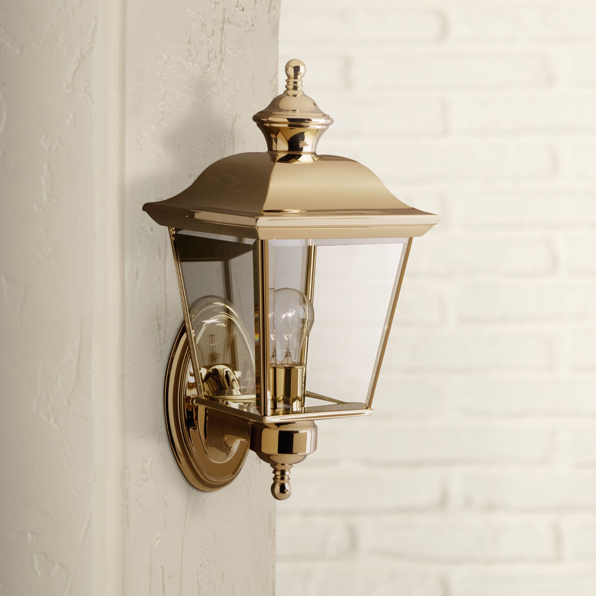 Kichler Polished Brass 15 1/2" High Outdoor Wall Light 52800 Lamps Plus