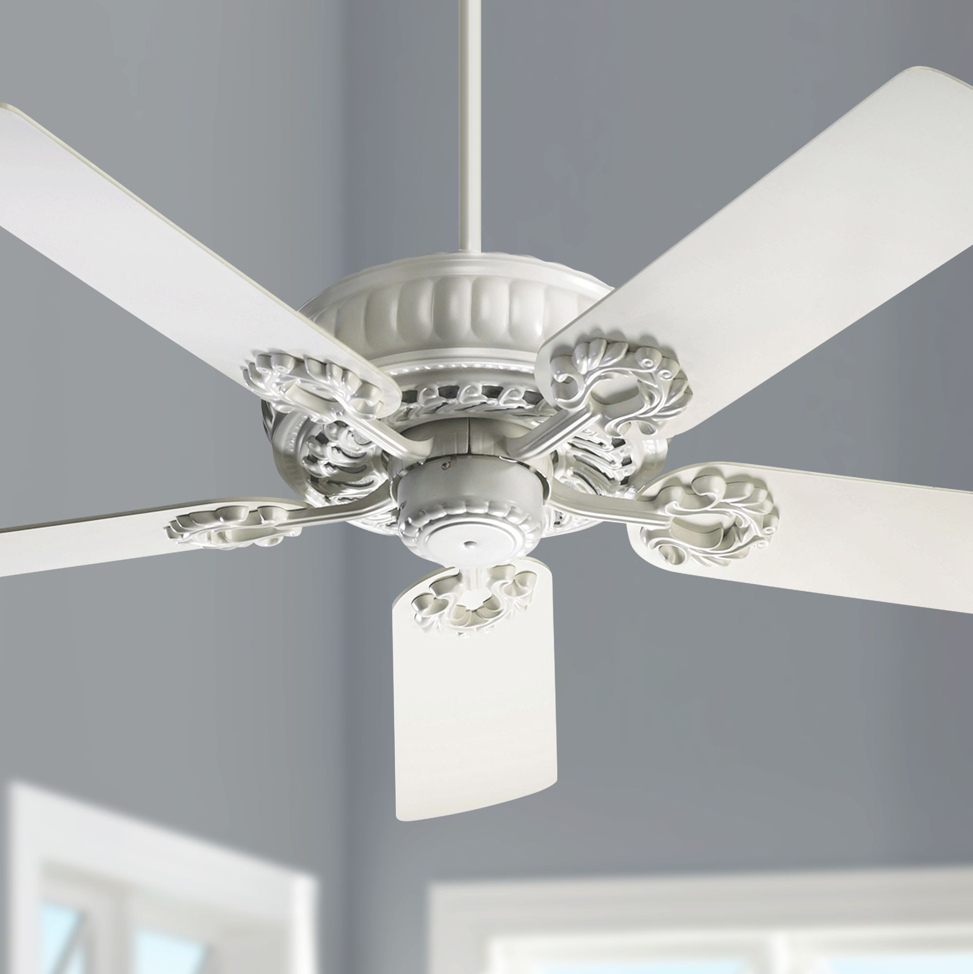 Antique Looking White Ceiling Fans Shelly Lighting