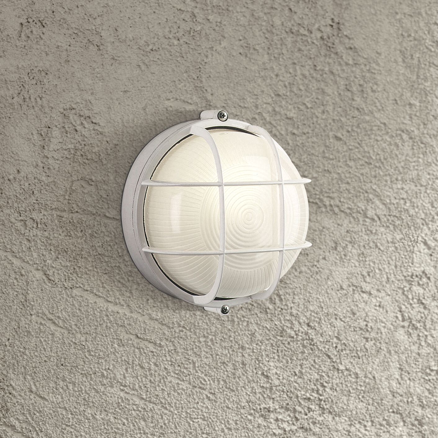 Nauticus Collection 7" Round White Outdoor Wall Light 52935 Lamps Plus