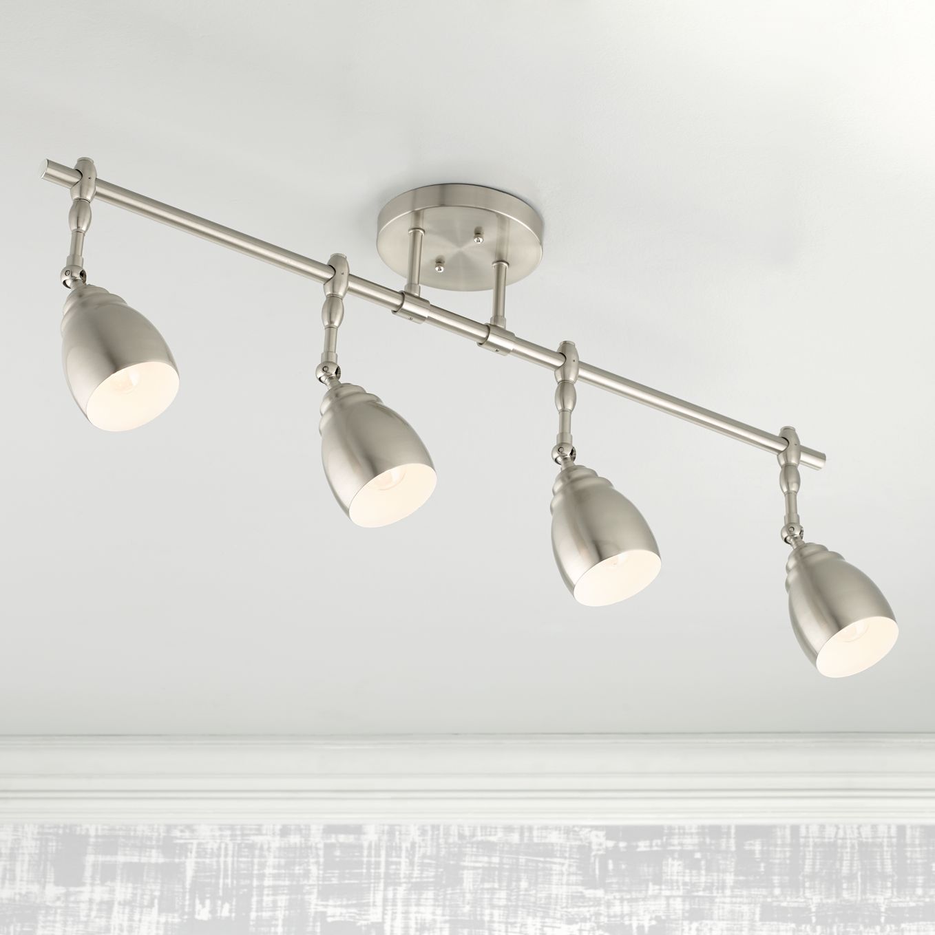 Pro Track Elm Park Brushed Nickel 4Light Track Fixture 53787