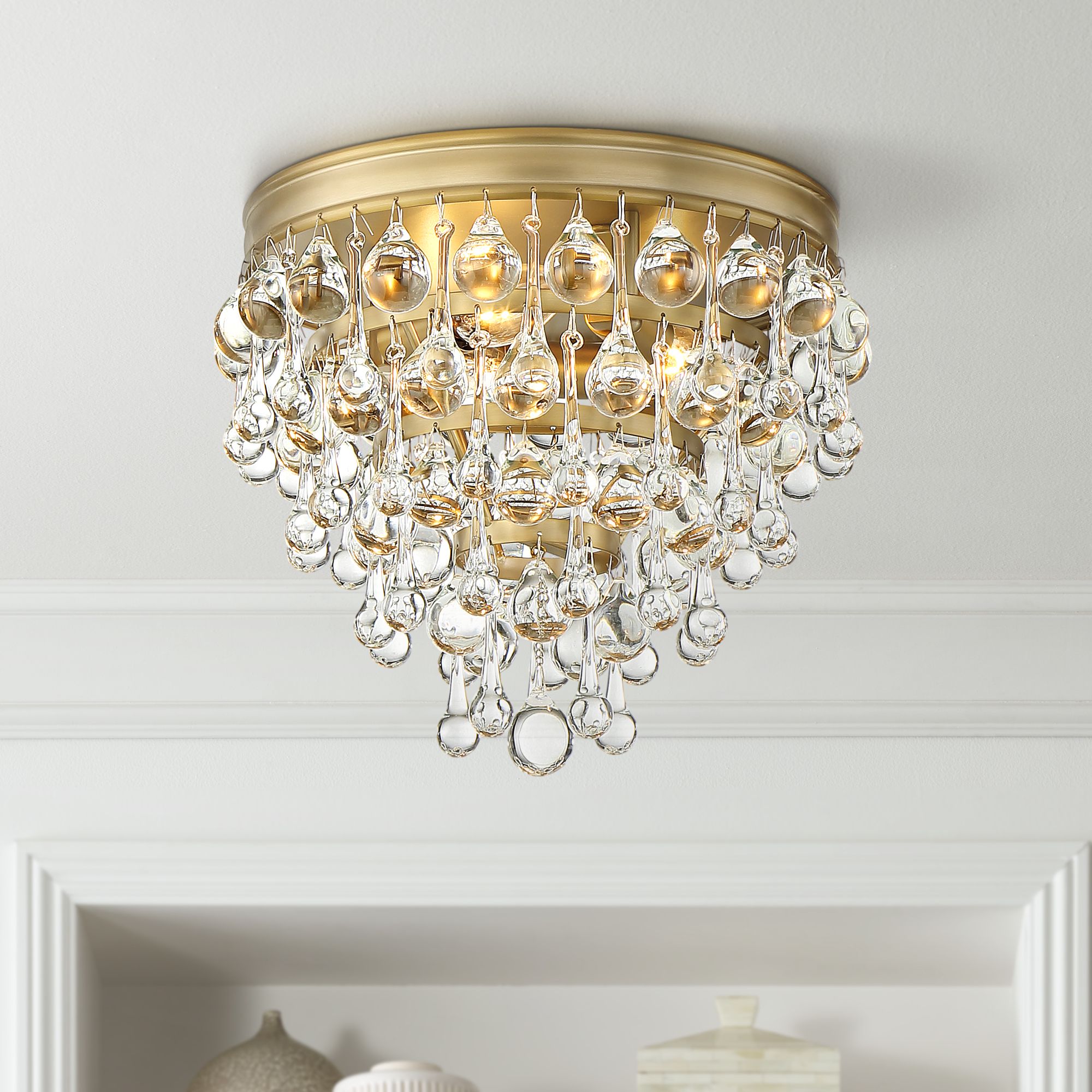 Crystorama Calypso 10" Wide Vibrant Gold Ceiling Light 55M66 Lamps