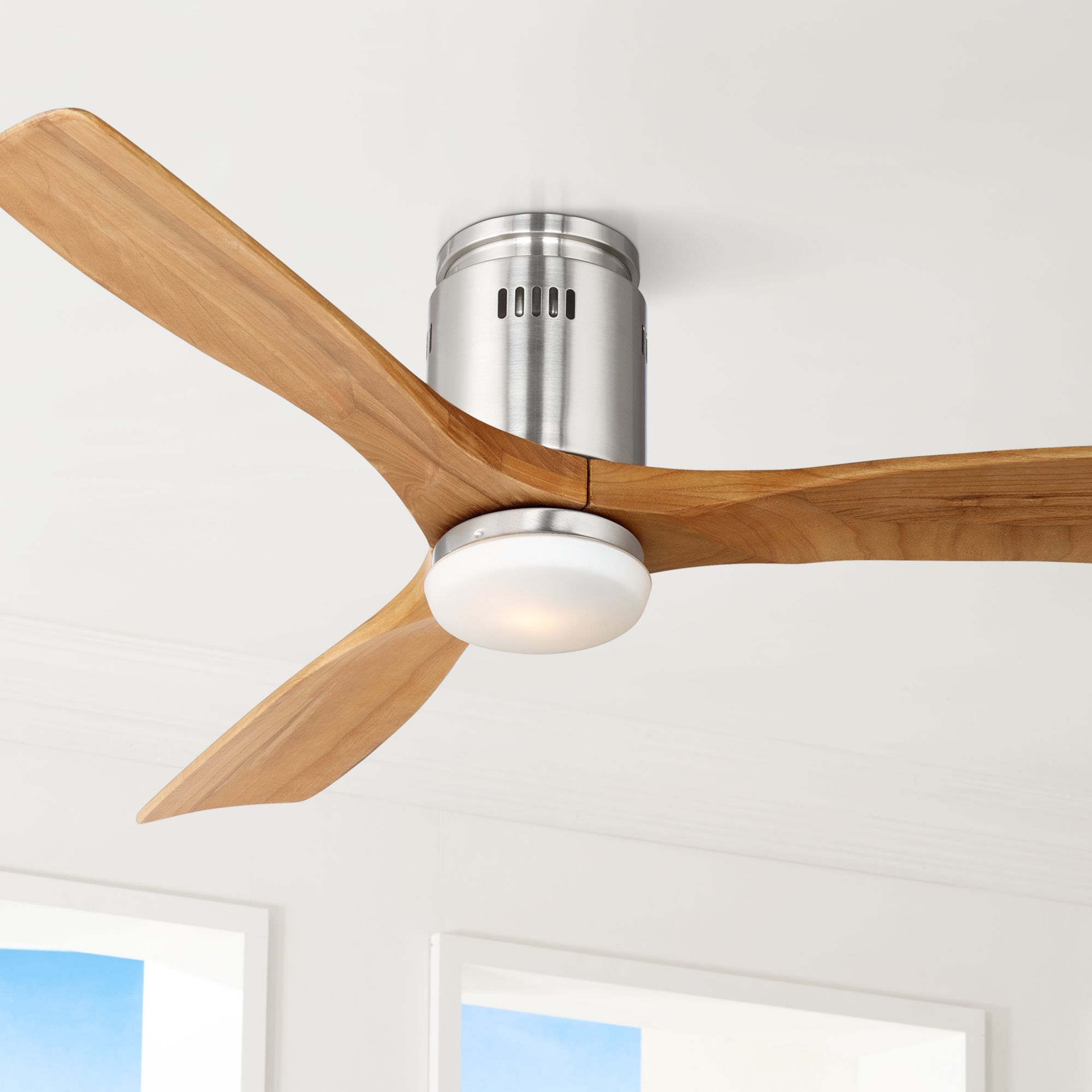 52" Possini Euro Admiralty Brushed Nickel LED Ceiling Fan 56K49