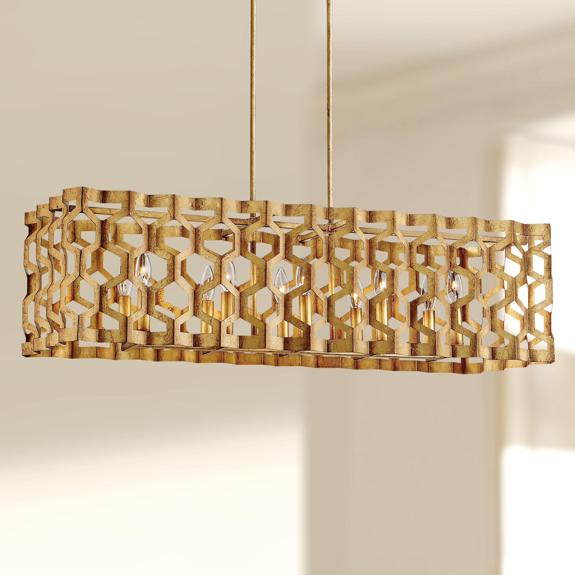 Coronade 40 1/2" Wide Gold Leaf Kitchen Island Light Pendant 58F47
