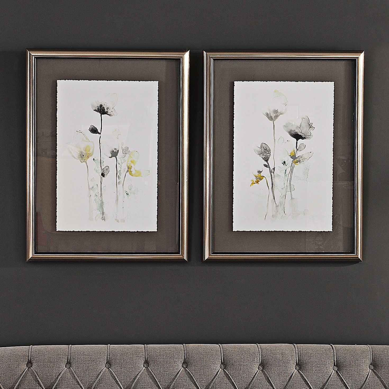 Uttermost Stem Illusion 34" High 2Piece Framed Wall Art Set 58N44