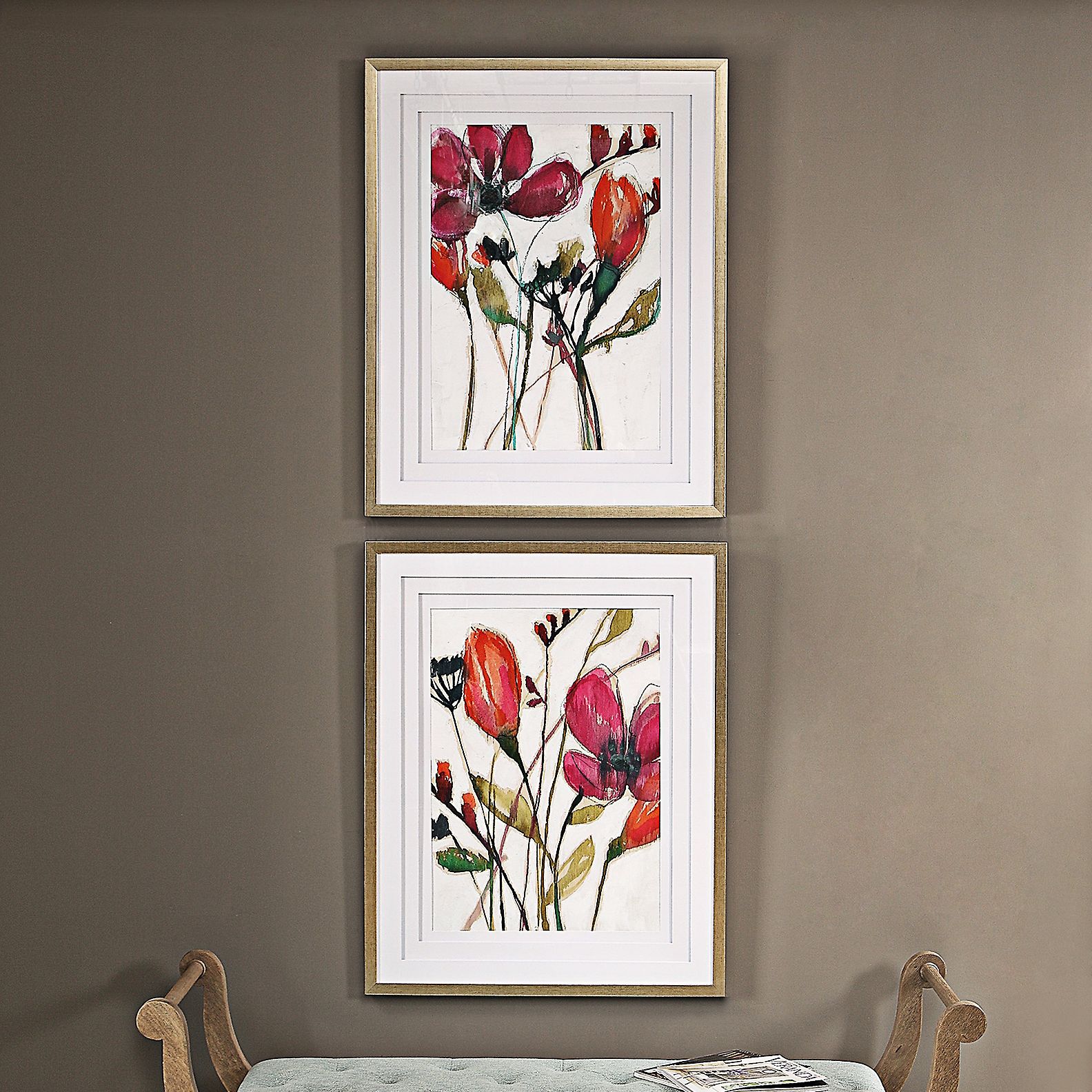 Vivid Arrangement 38 1/2" High 2Piece Framed Wall Art Set 58N48