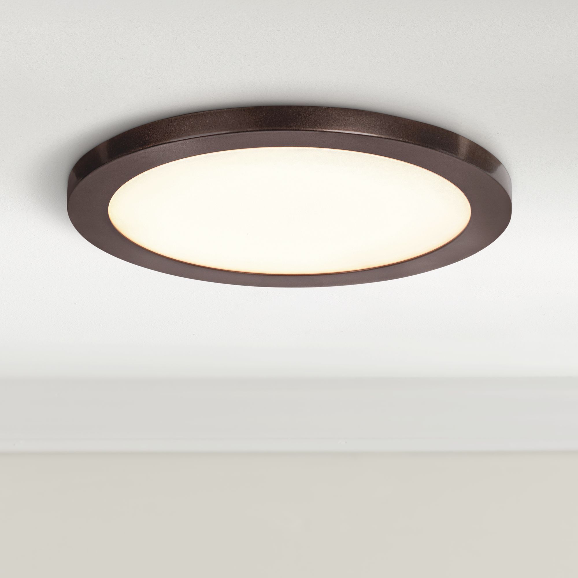 Disc 7 1/2" Wide Bronze Round LED Ceiling Light 58V85 Lamps Plus