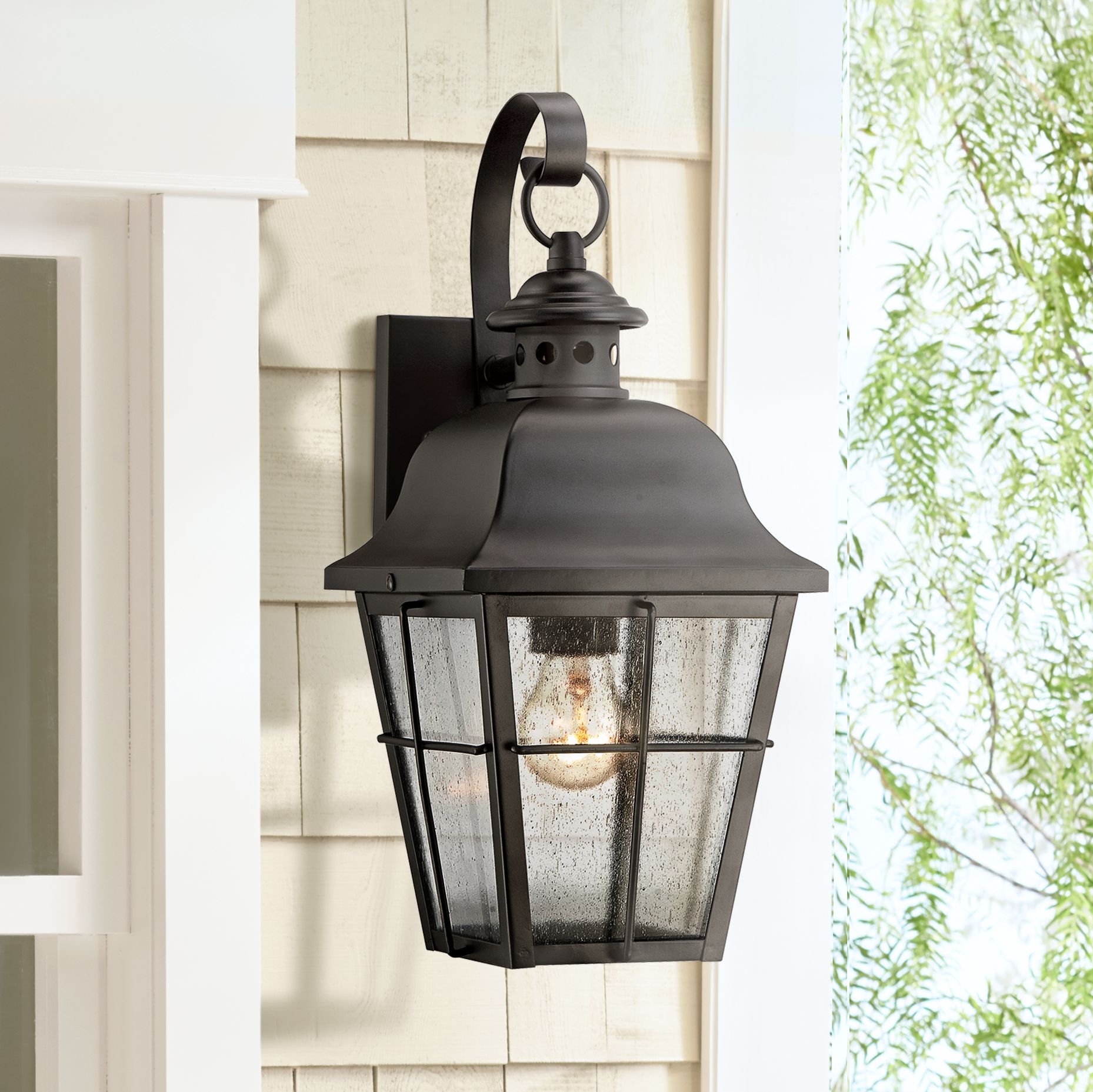 Quoizel Millhouse 15 1/2" High Black Outdoor Wall Light 5F664