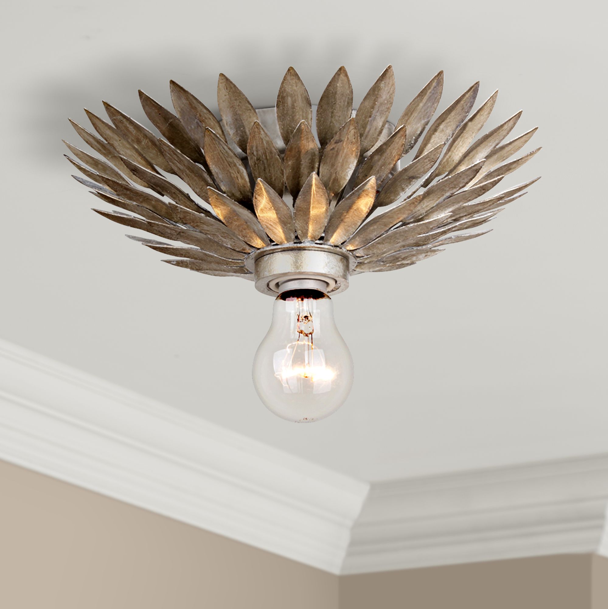 Crystorama Broche 11" Wide Silver Flushmount Ceiling Light 5P785