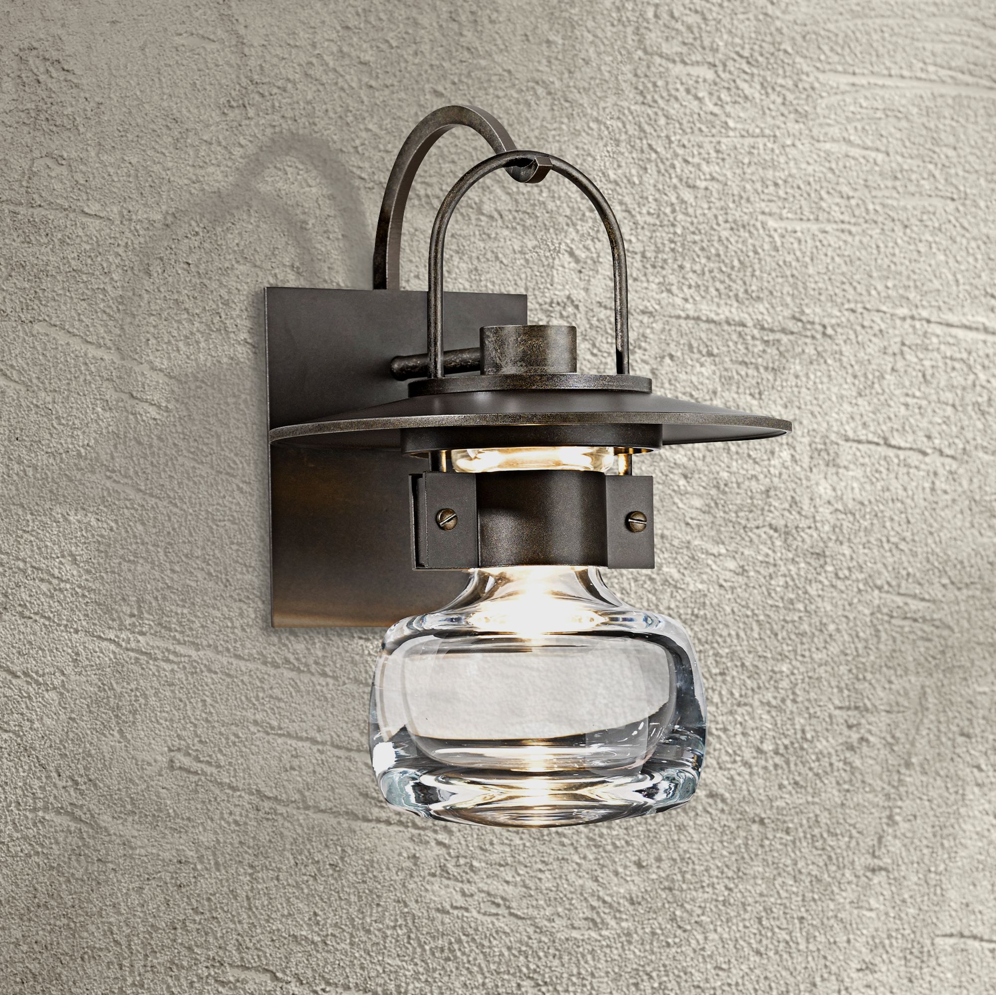 Hubbardton Mason 11" High Bronze Outdoor Wall Light 5W077