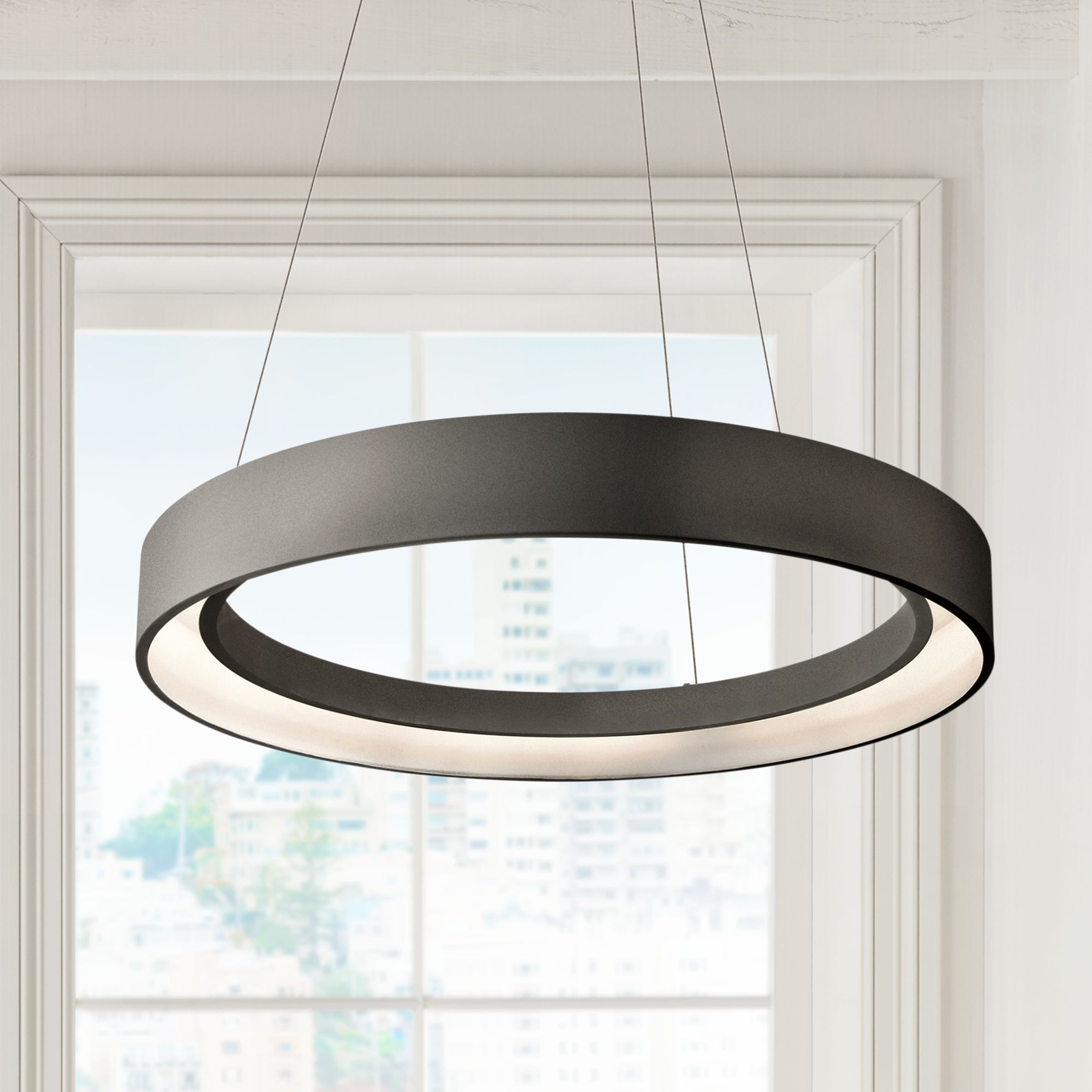 Elan Fornello 23 1/2" Wide Dimmable LED Black Pendant Light 5W164