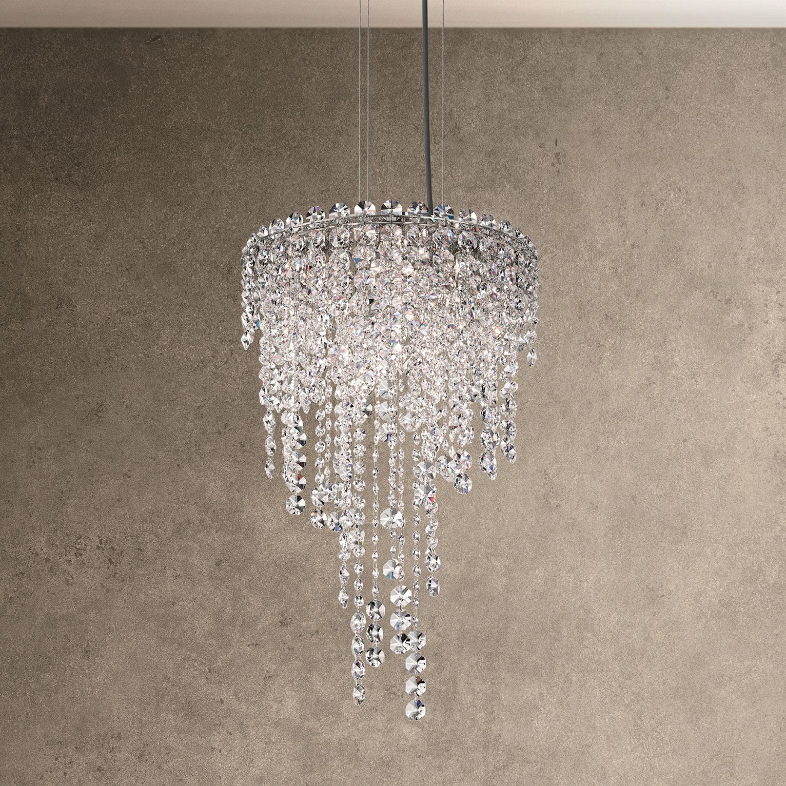 Schonbek Chantant 14" Wide Small Crystal Pendant Light 5W319 Lamps
