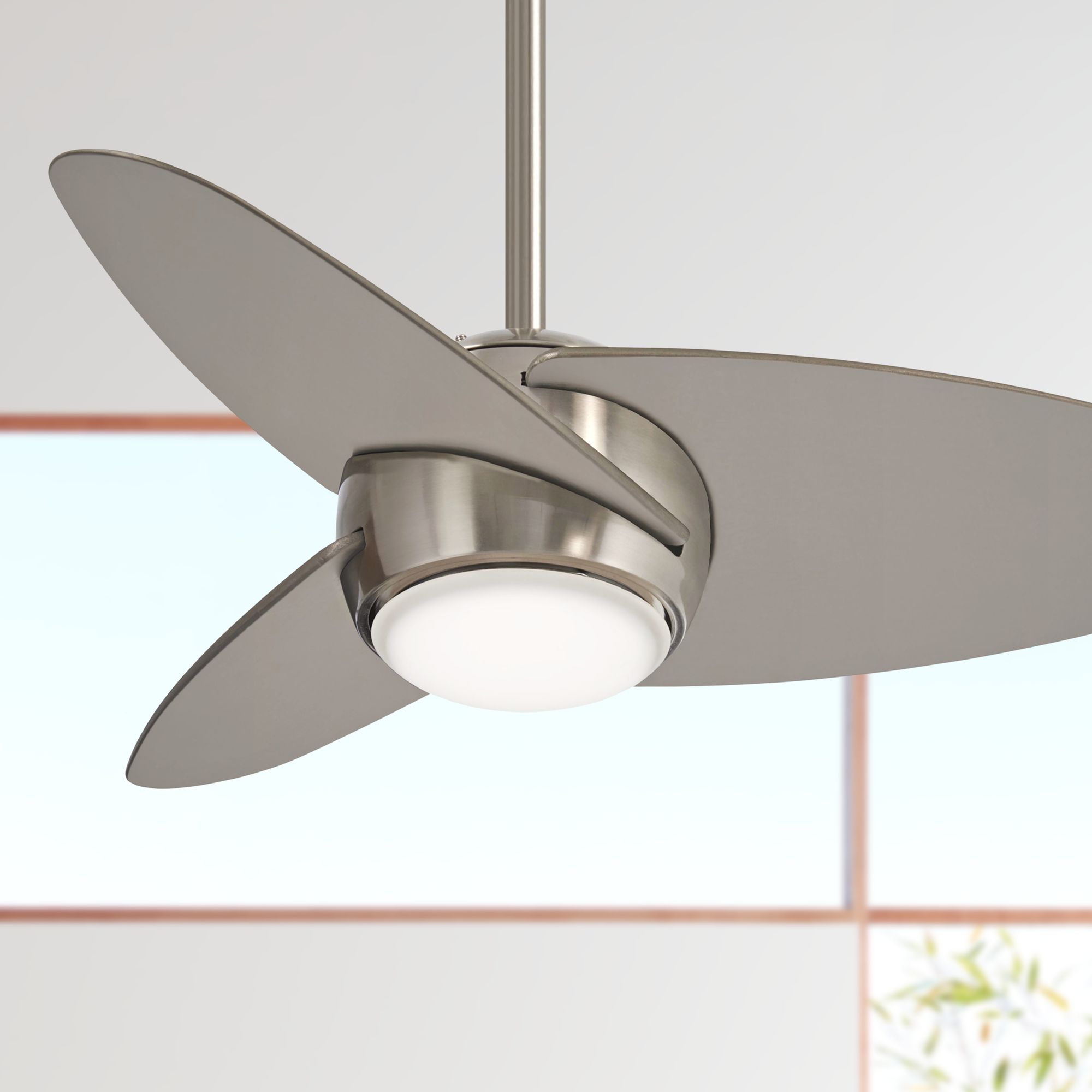 36" Minka Aire Slant Brushed Steel LED Ceiling Fan 60V31 Lamps Plus
