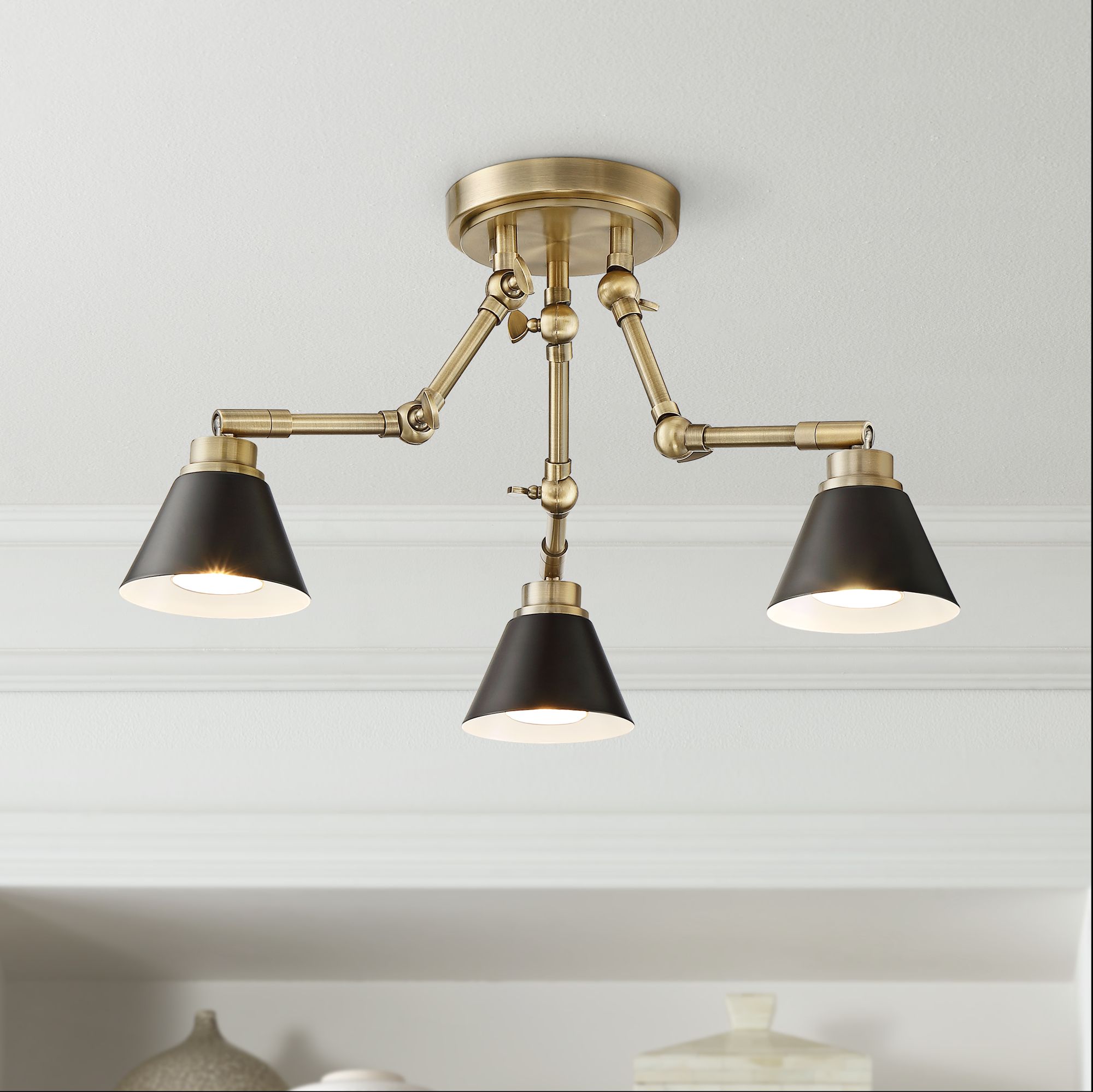 Pro Track Arnold 3Light Antique Brass LED Ceiling Light