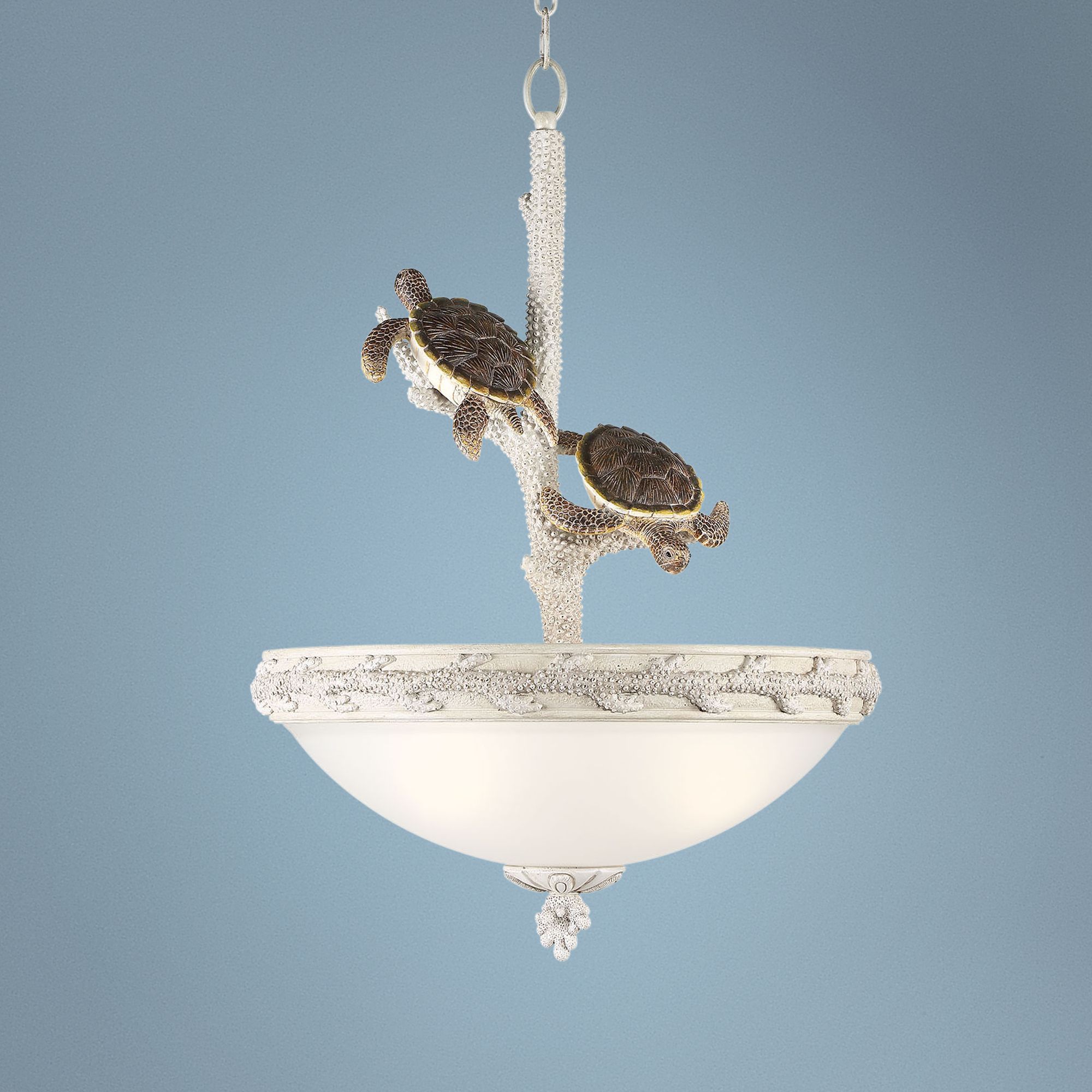 Turtles Sealife 22" Wide Antique and Glass Pendant Light 61J61
