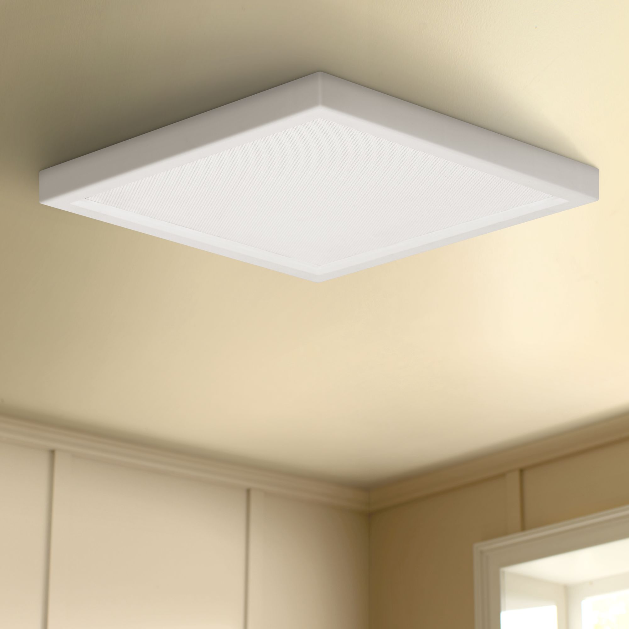 Pancake Disc 5 1/2" Square White LED Outdoor Ceiling Light 61X49