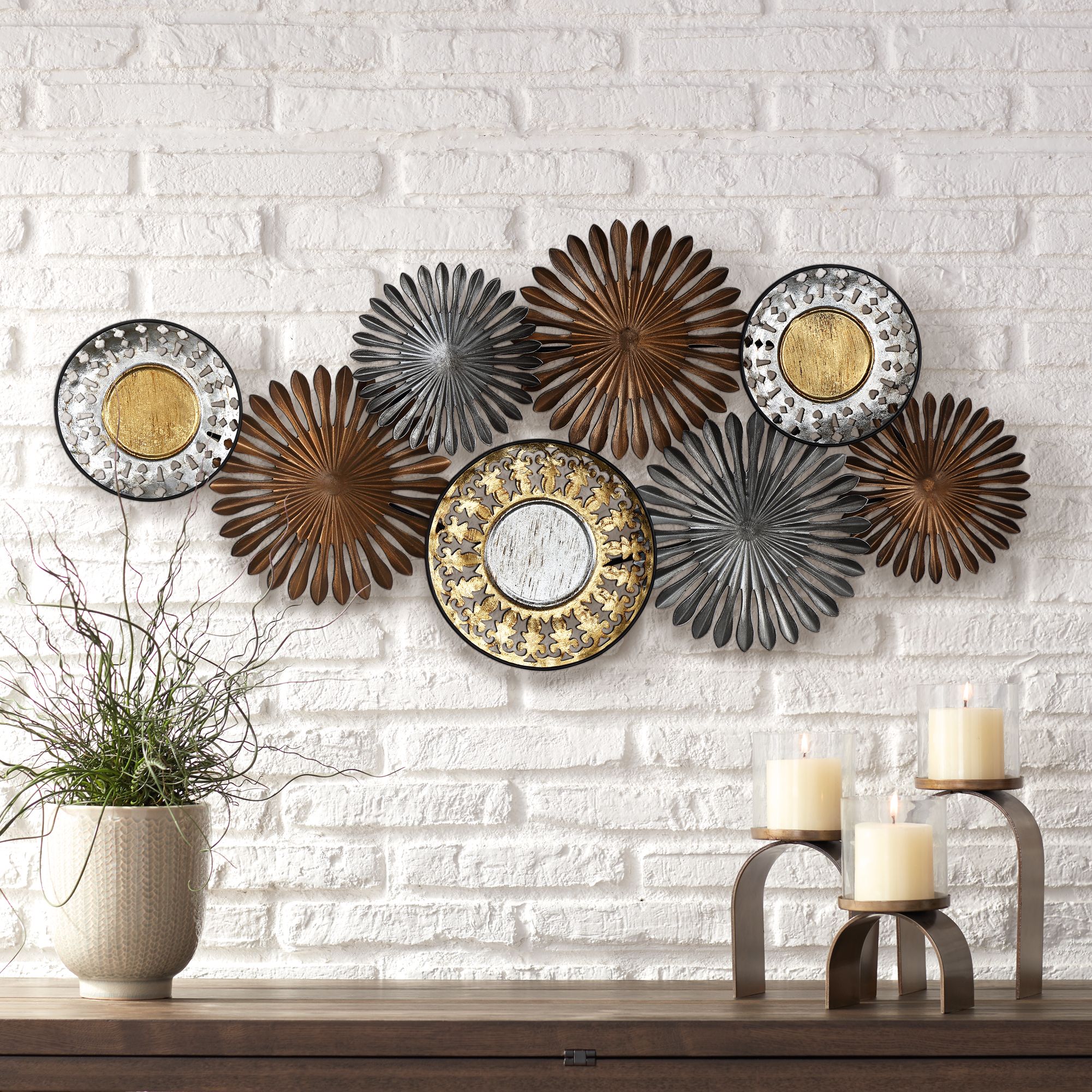 Sparks and Disks 39 1/4" Wide Industrial Metal Wall Art 61X65