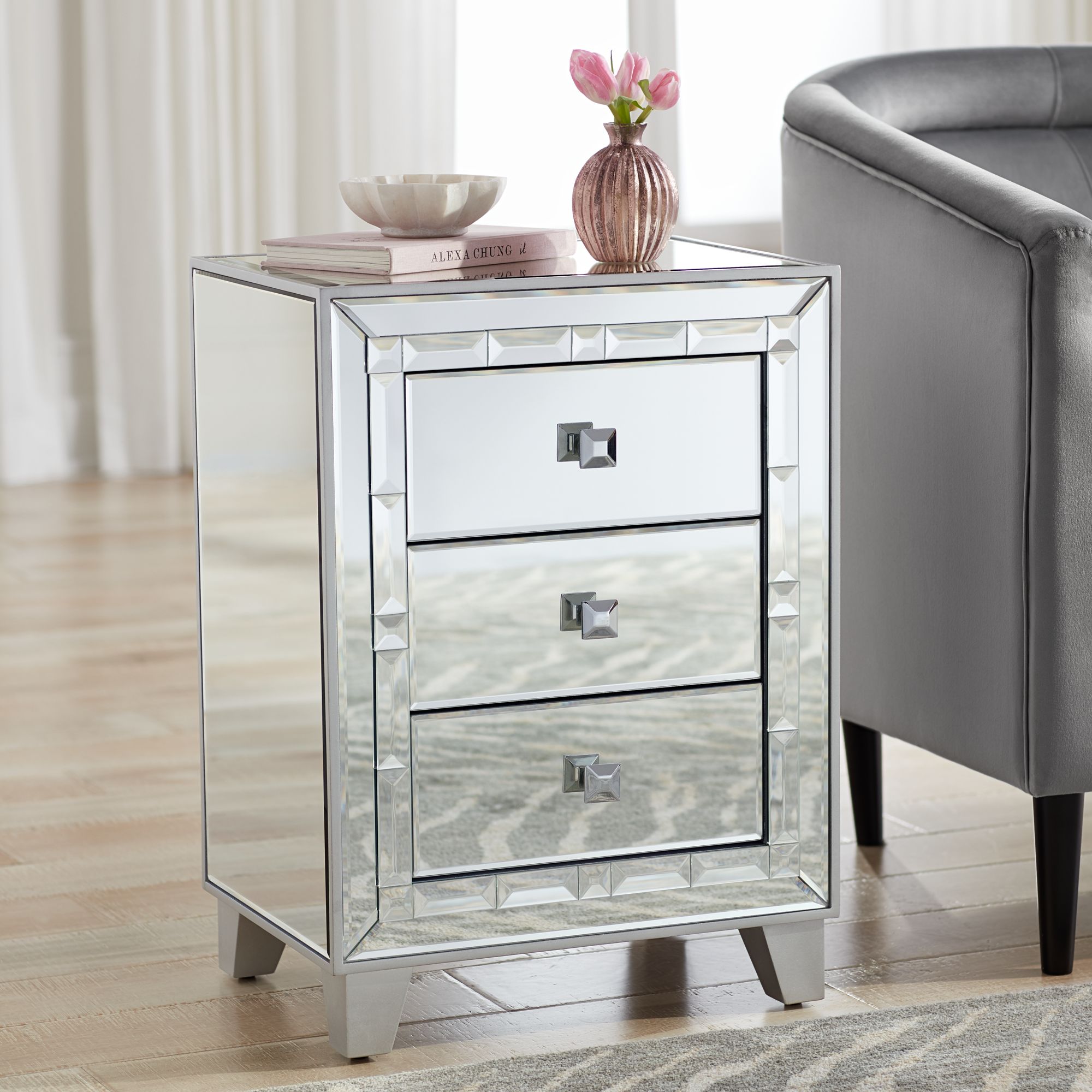 mirrored accent table