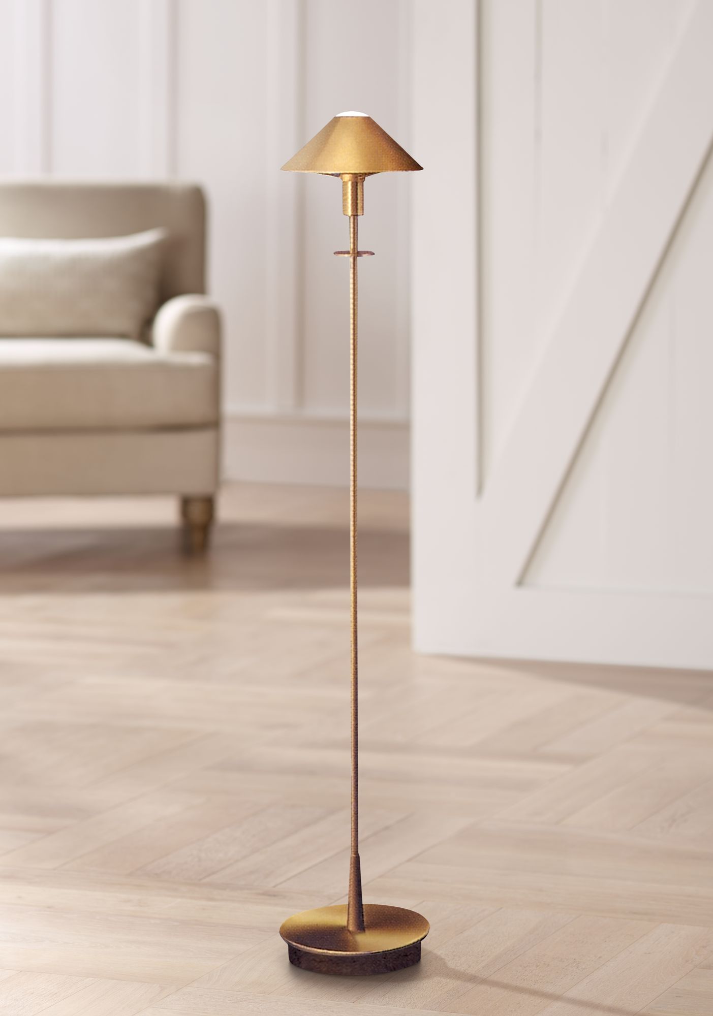 Holtkoetter Antique Brass Metal Cone Floor Lamp 63888 Lamps Plus