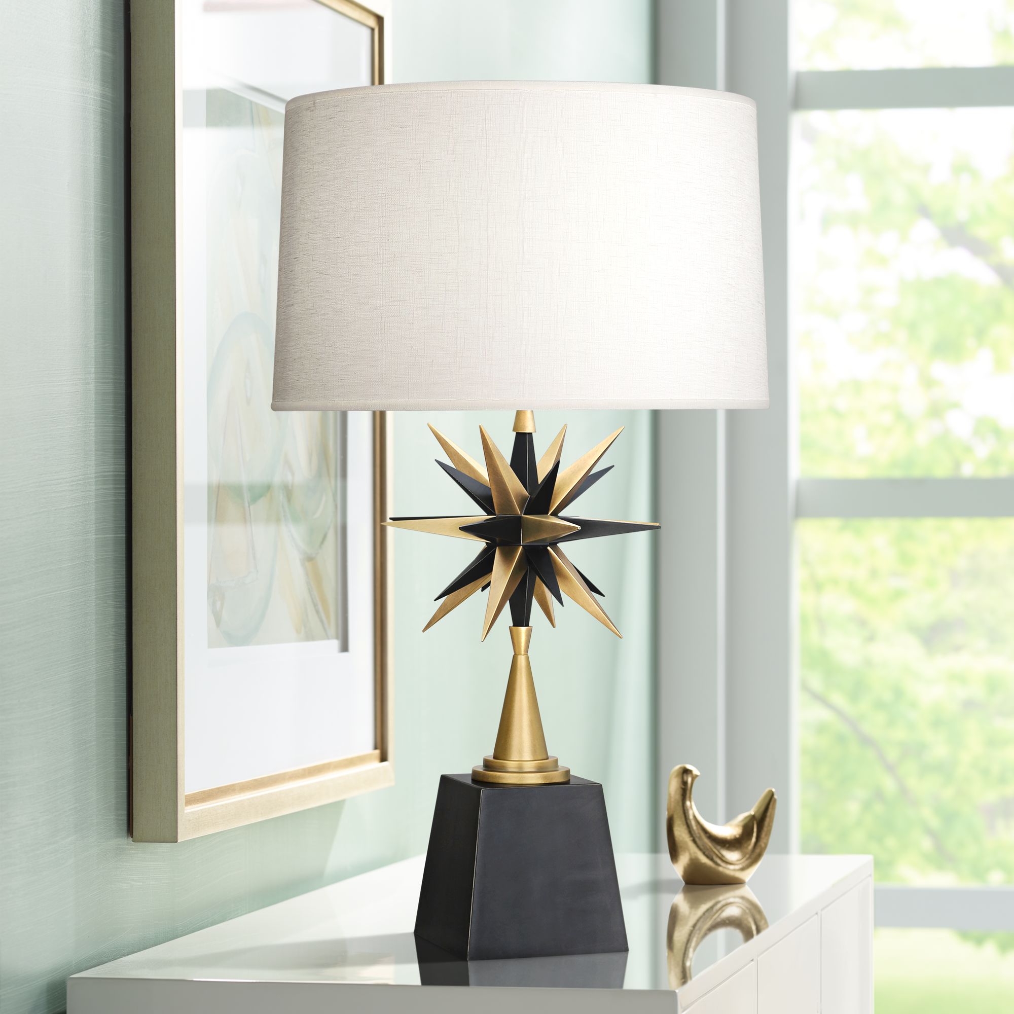 Robert Abbey Cosmos Warm Brass Metal Table Lamp 64F87 Lamps Plus