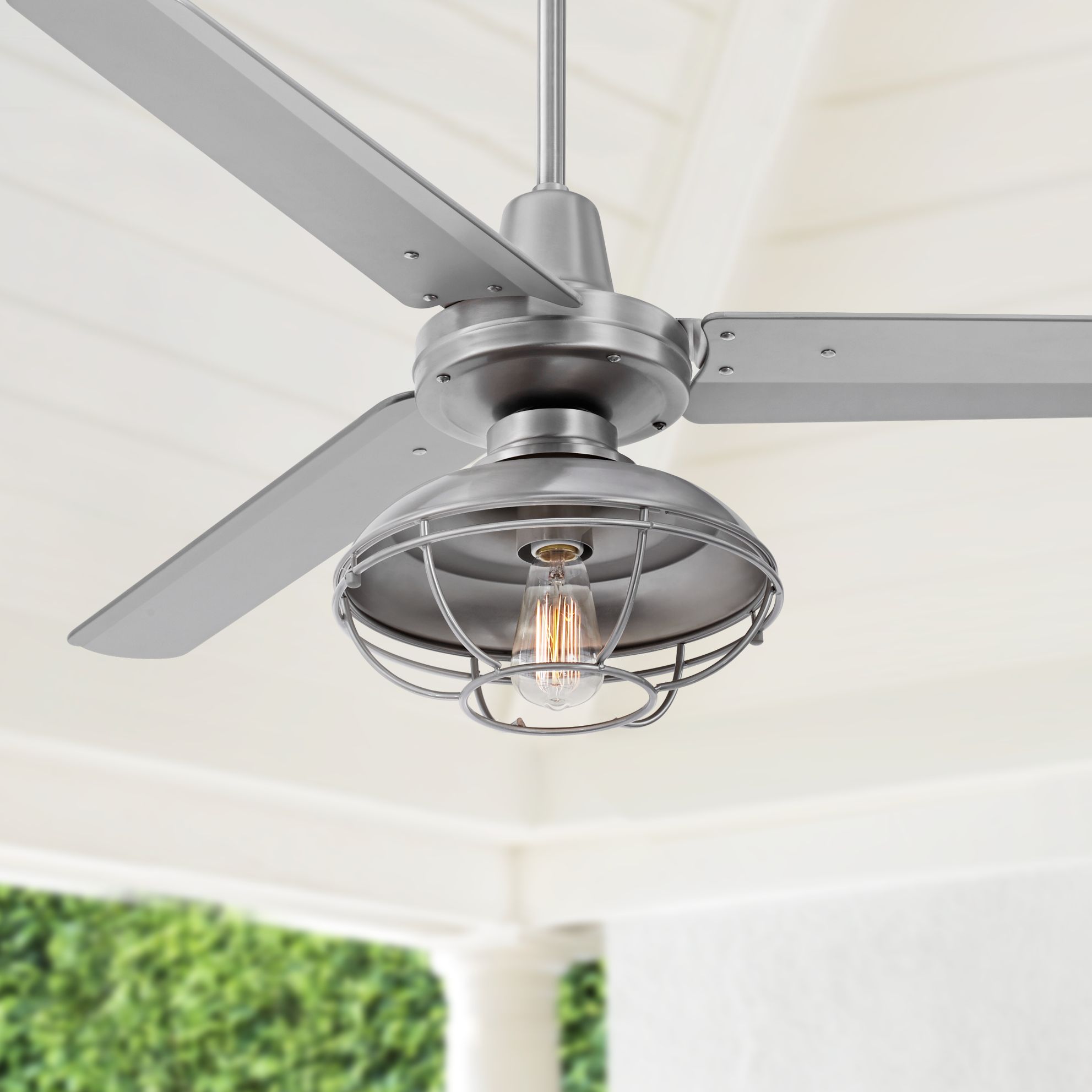 52" Plaza Franklin Park Damp Rated LED Ceiling Fan 64R21 Lamps Plus