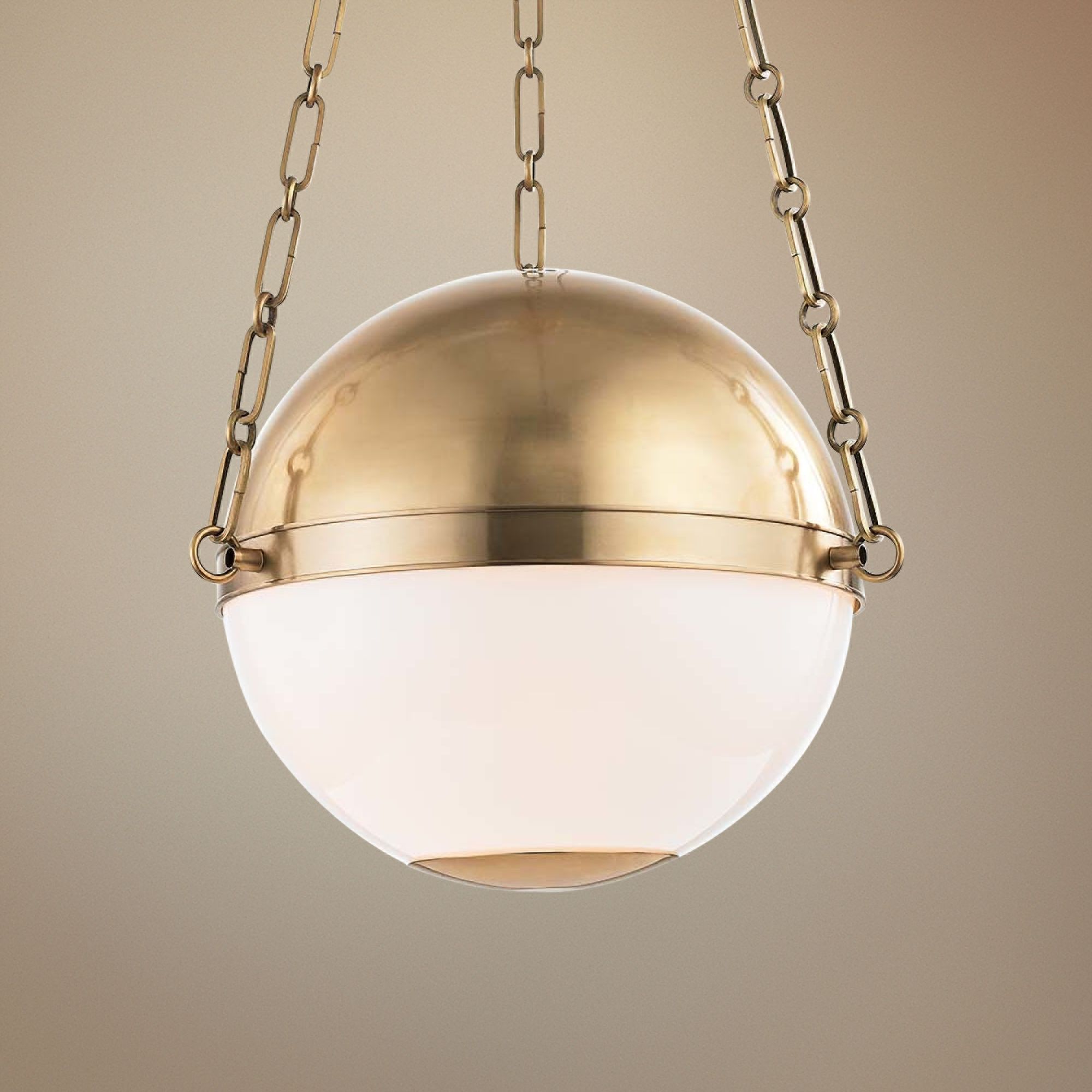 Sphere No.2 16 1/2" Wide Aged Brass Pendant Light 65E47 Lamps Plus