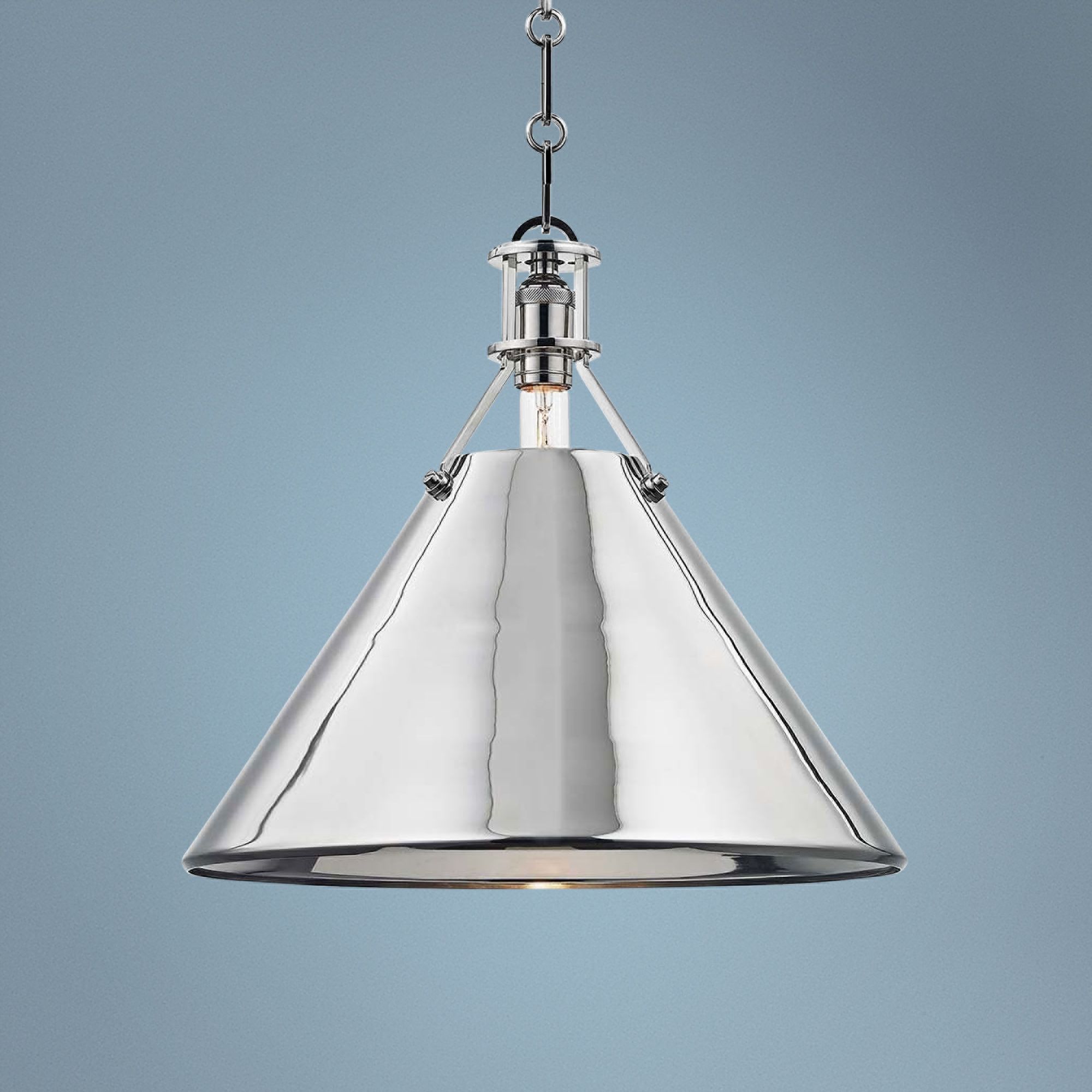 Metal No.2 16" Wide Polished Nickel Pendant Light 65E60 Lamps Plus