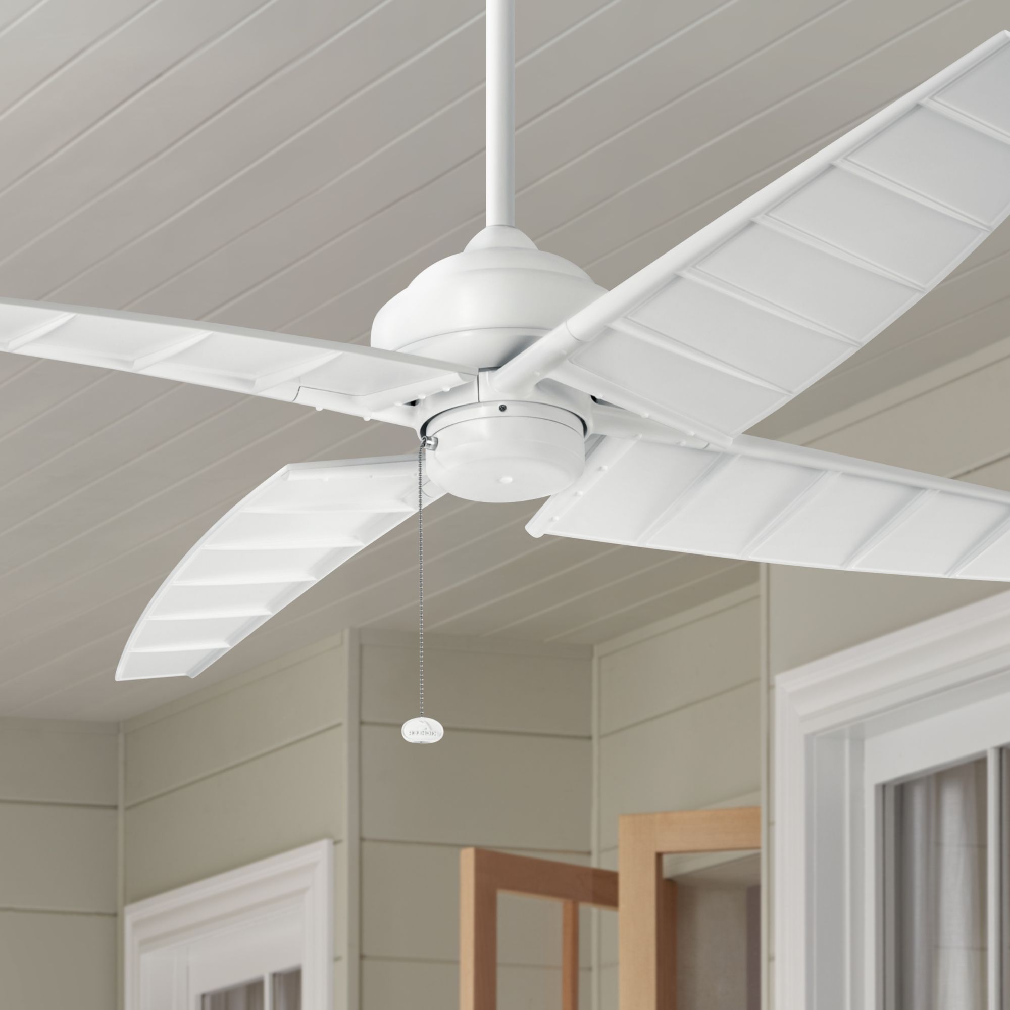 60" Kichler Surrey Climates Matte White Ceiling Fan 65E89 Lamps Plus