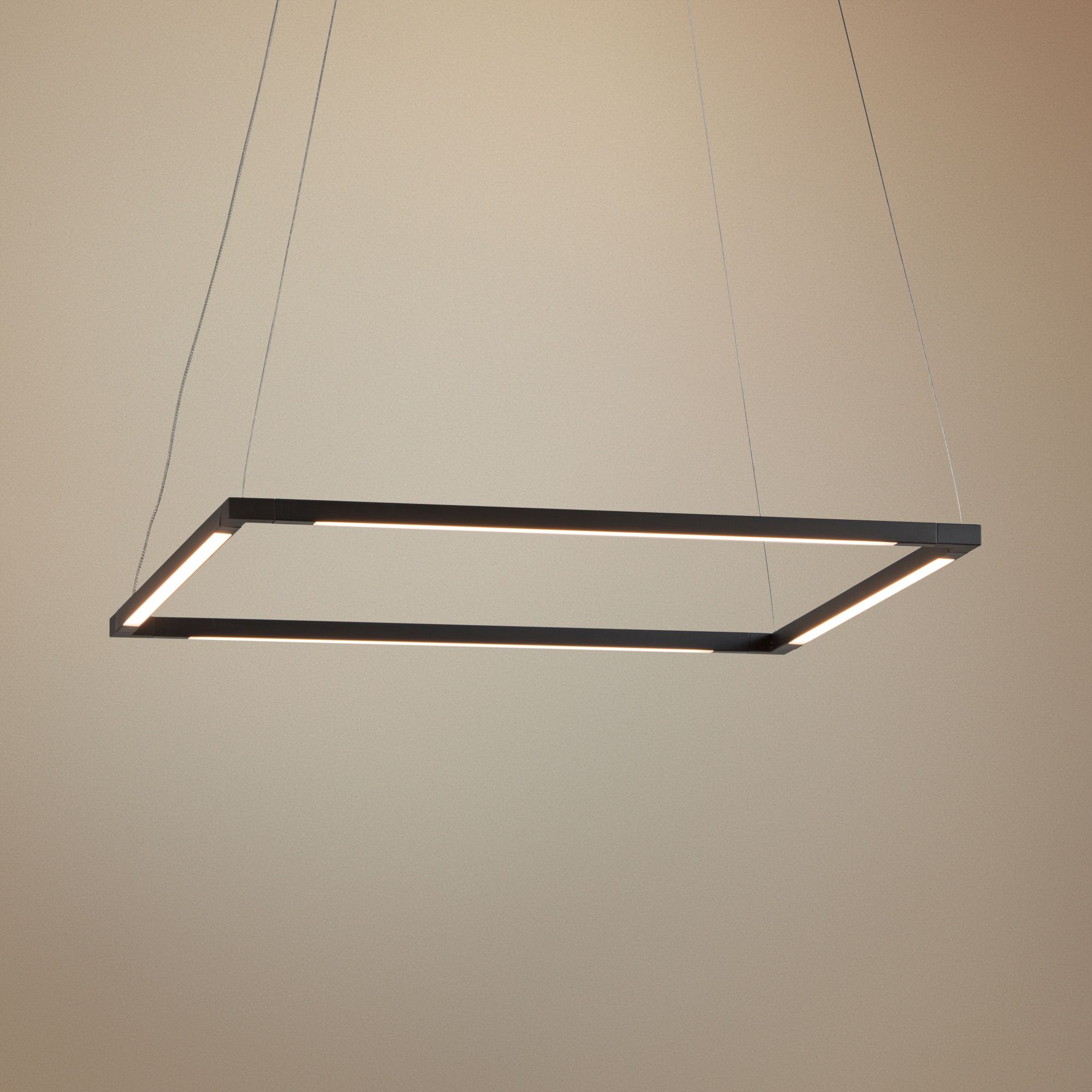 Koncept ZBar Square 18" Wide Matte Black LED Pendant Light 65T71