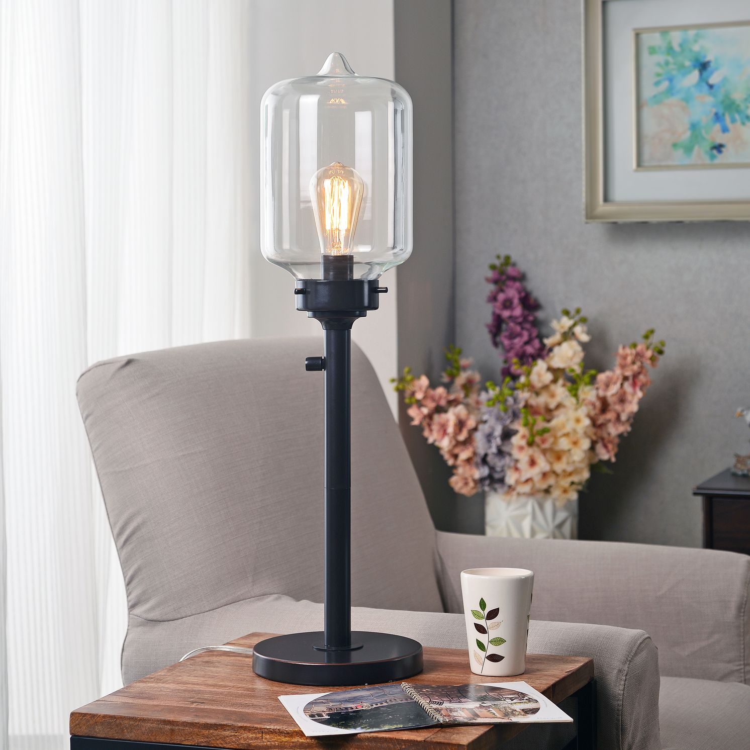 Kenroy Home Casey OilRubbed Bronze Uplight Table Lamp 65V01 Lamps
