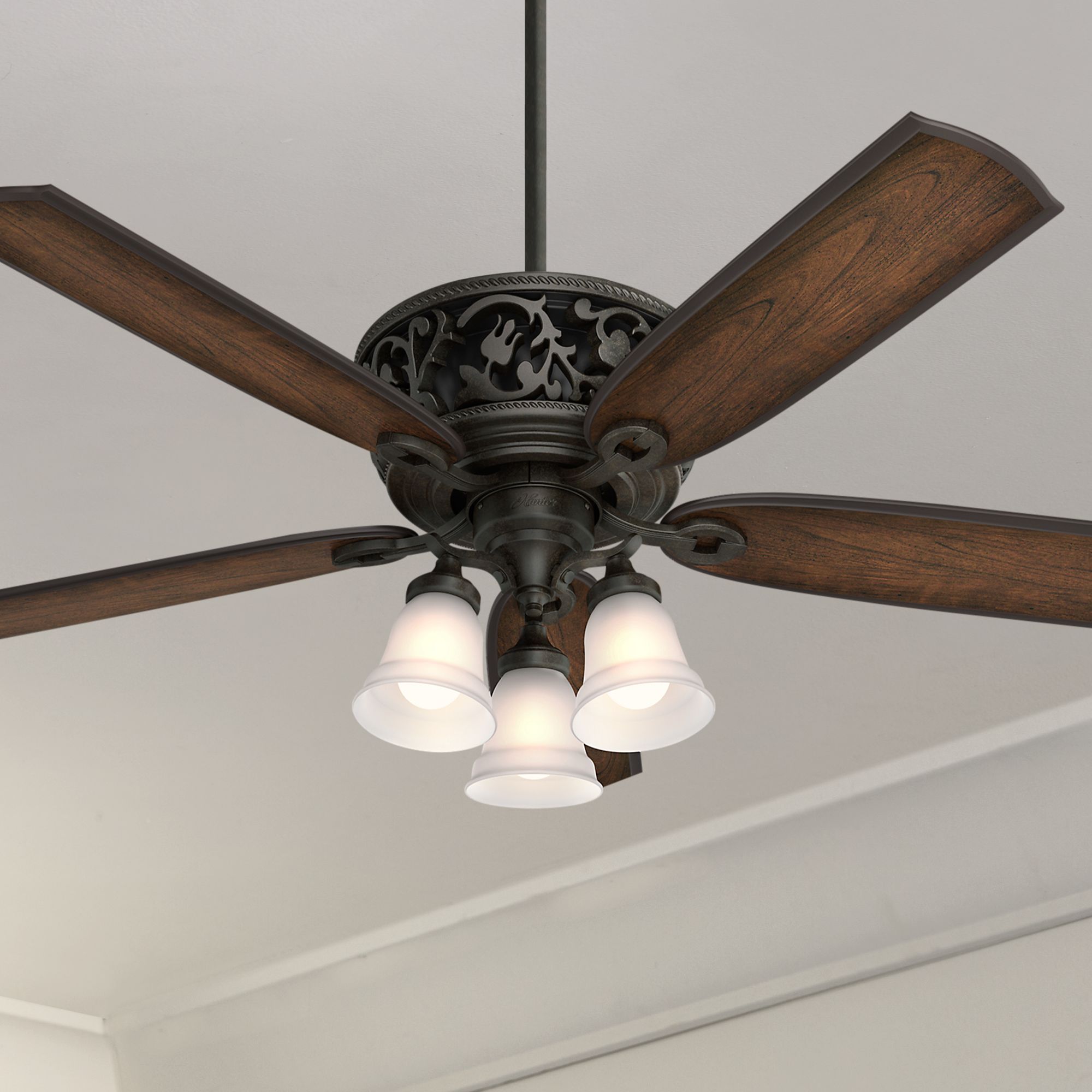 54" Hunter Promenade Brittany Bronze LED Ceiling Fan 66C39 Lamps Plus