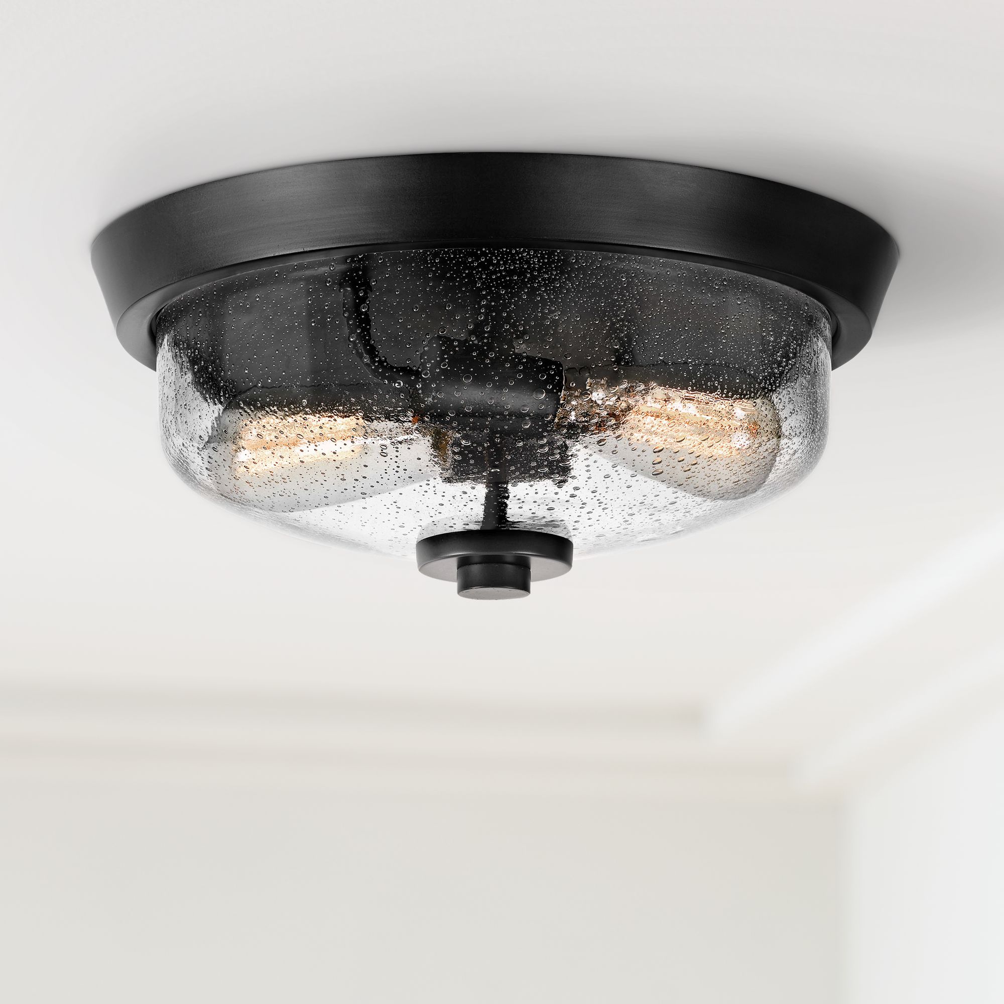 Quoizel Radius 13" Wide Earth Black 2Light Ceiling Light 67D41