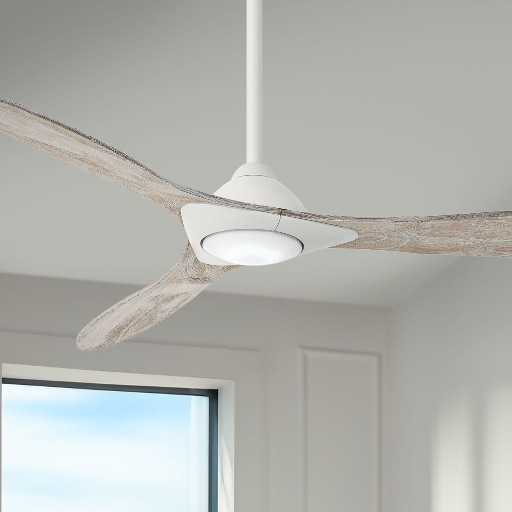 60" Minka Aire Sleek White LED Modern Smart Ceiling Fan 67K97