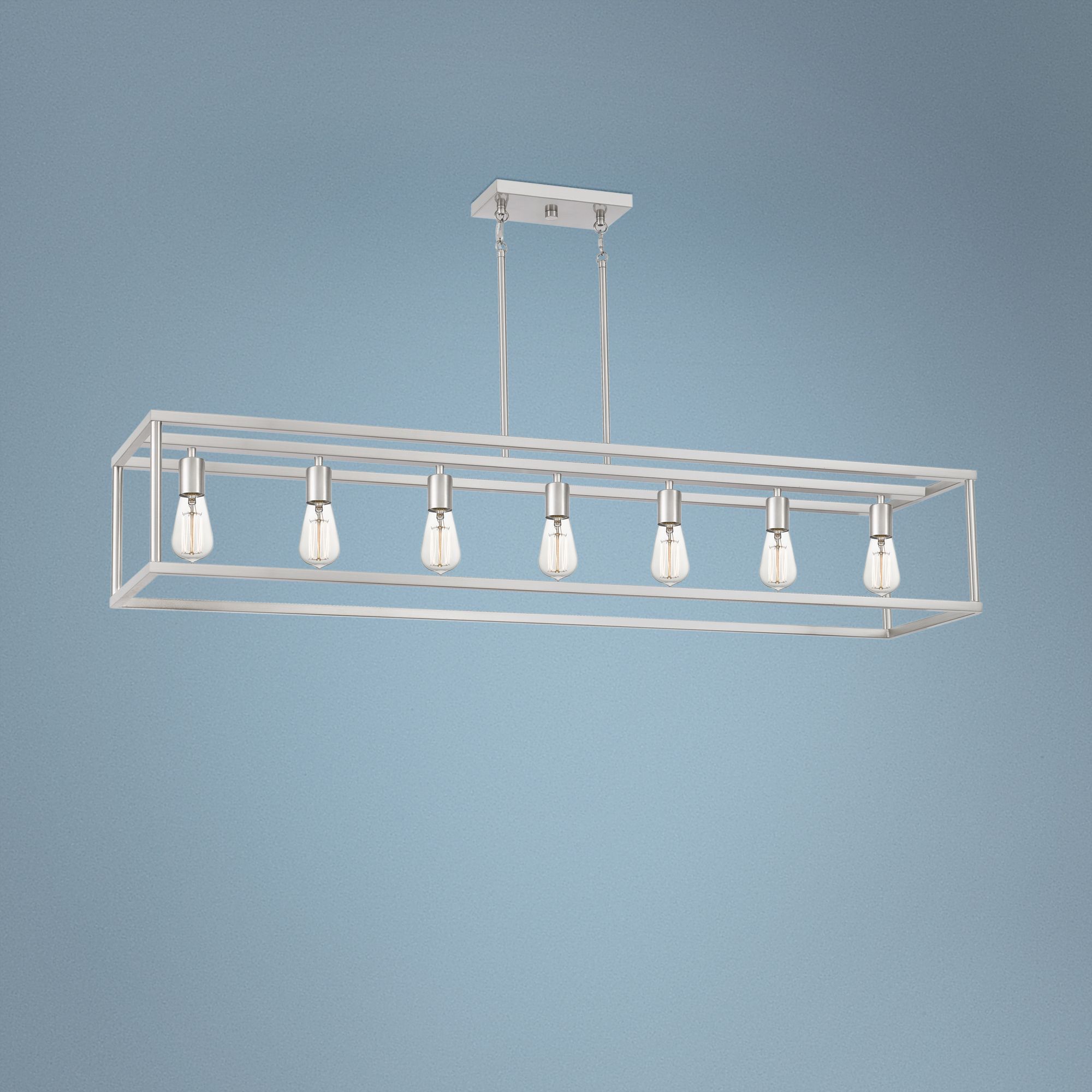 New Harbor 52" Wide Brushed Nickel 7Light Island Chandelier 67T88