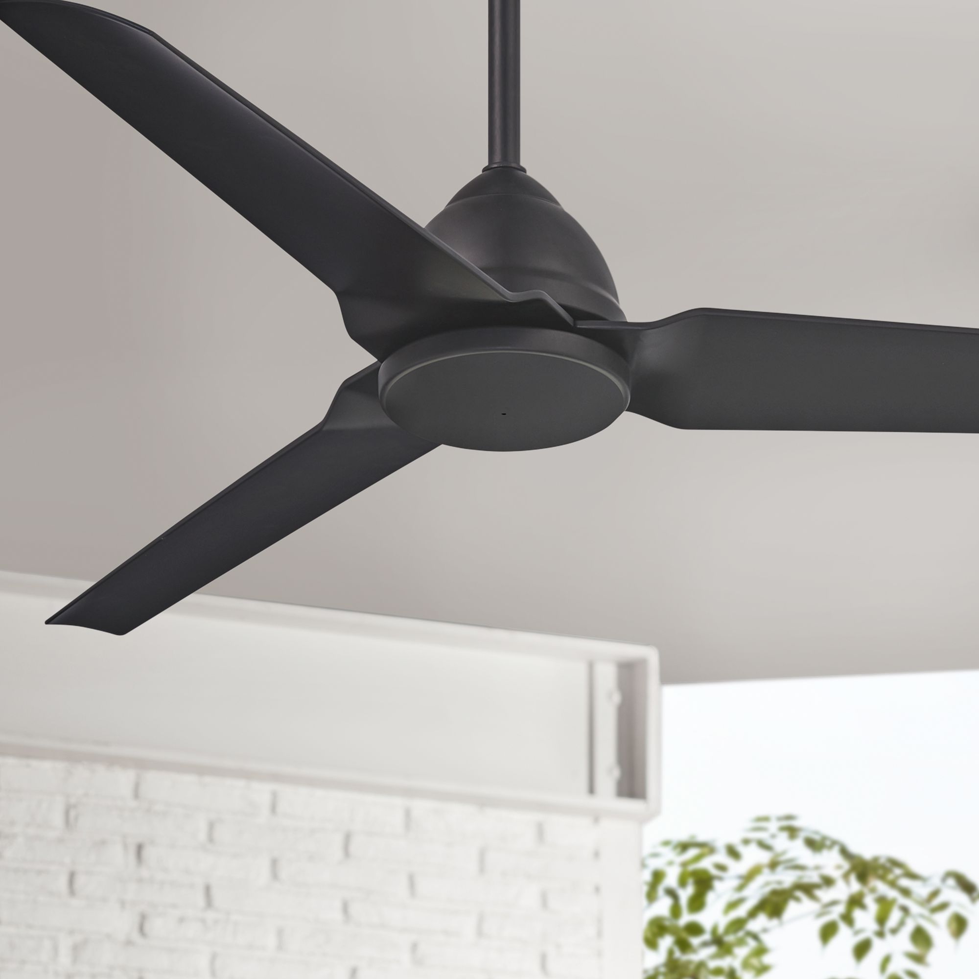 54" Minka Aire Java Coal Black IndoorOutdoor Ceiling Fan 67Y56