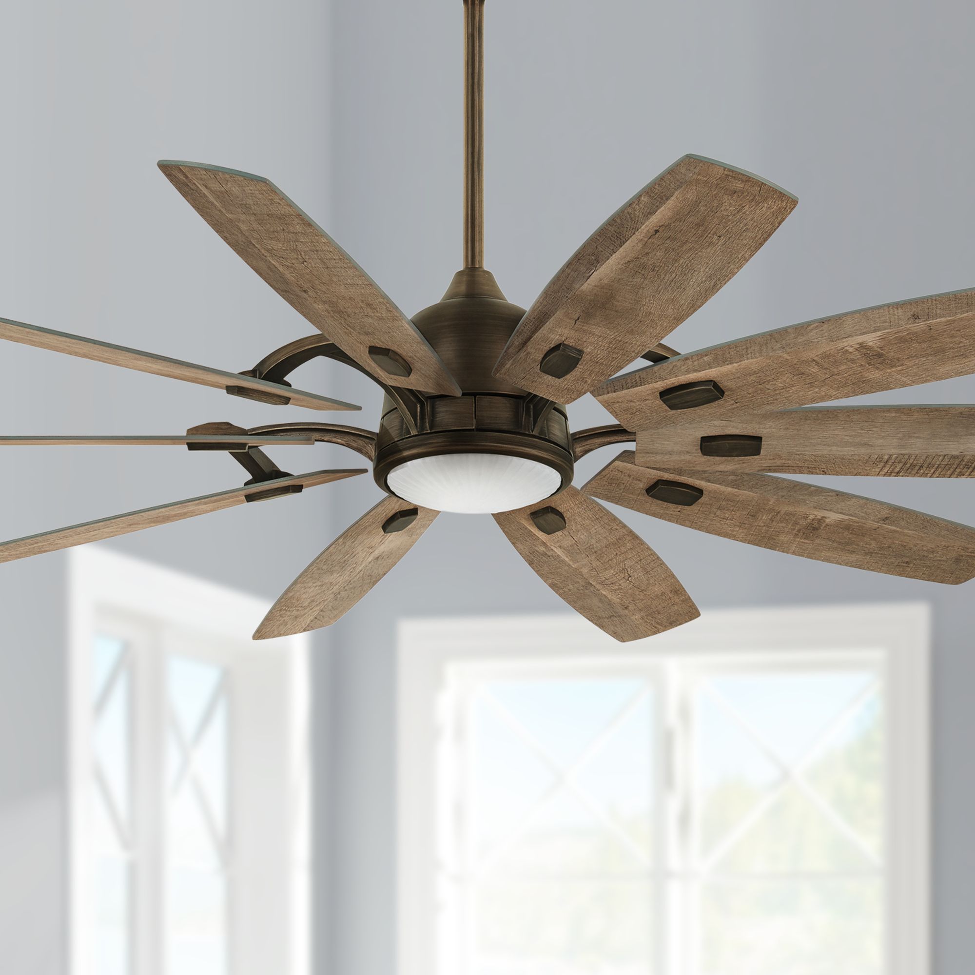 65" Minka Aire Barn Heirloom Bronze Smart Fan LED Ceiling Fan 67Y99