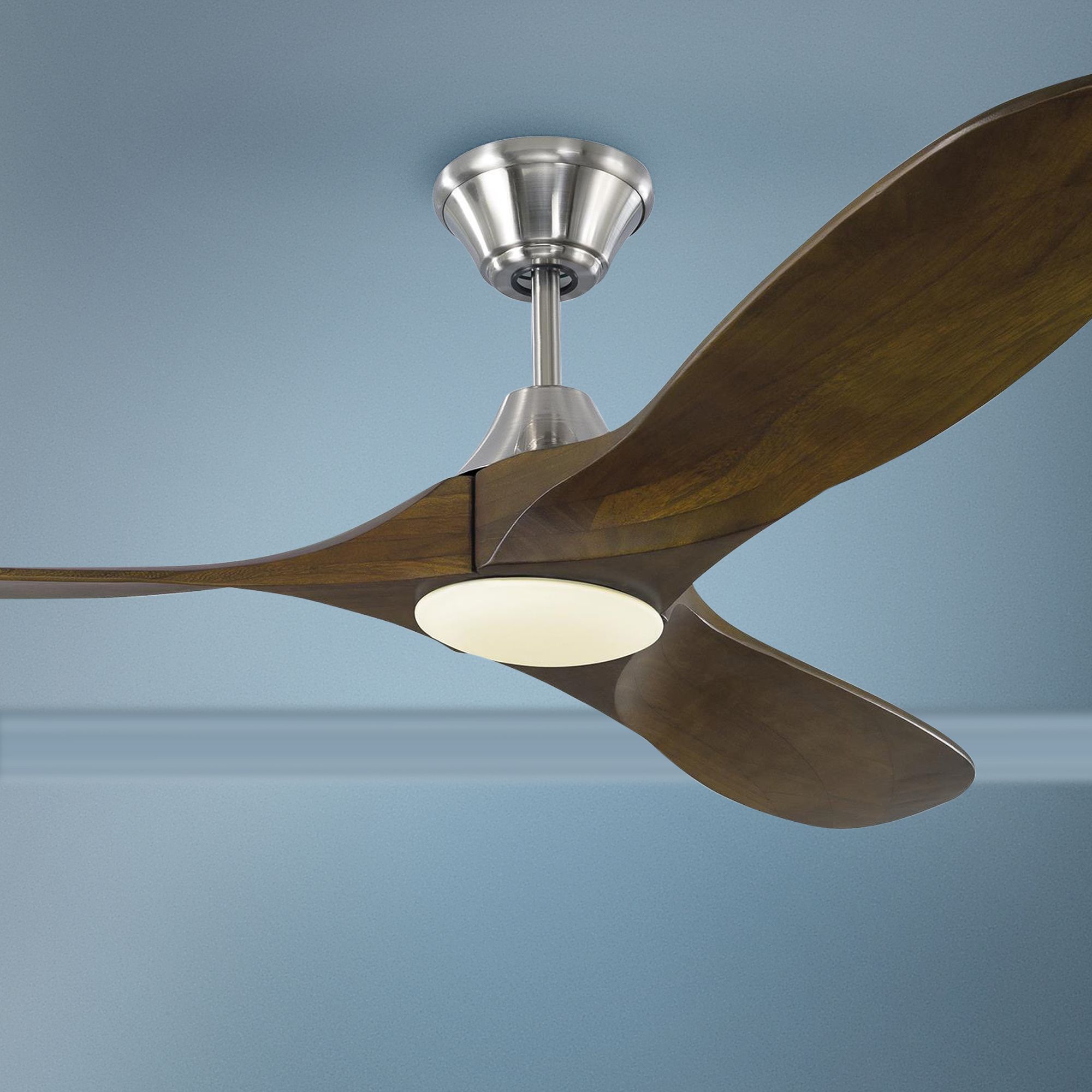 52" Maverick II Brushed Steel LED Damp Ceiling Fan 68P39 Lamps Plus
