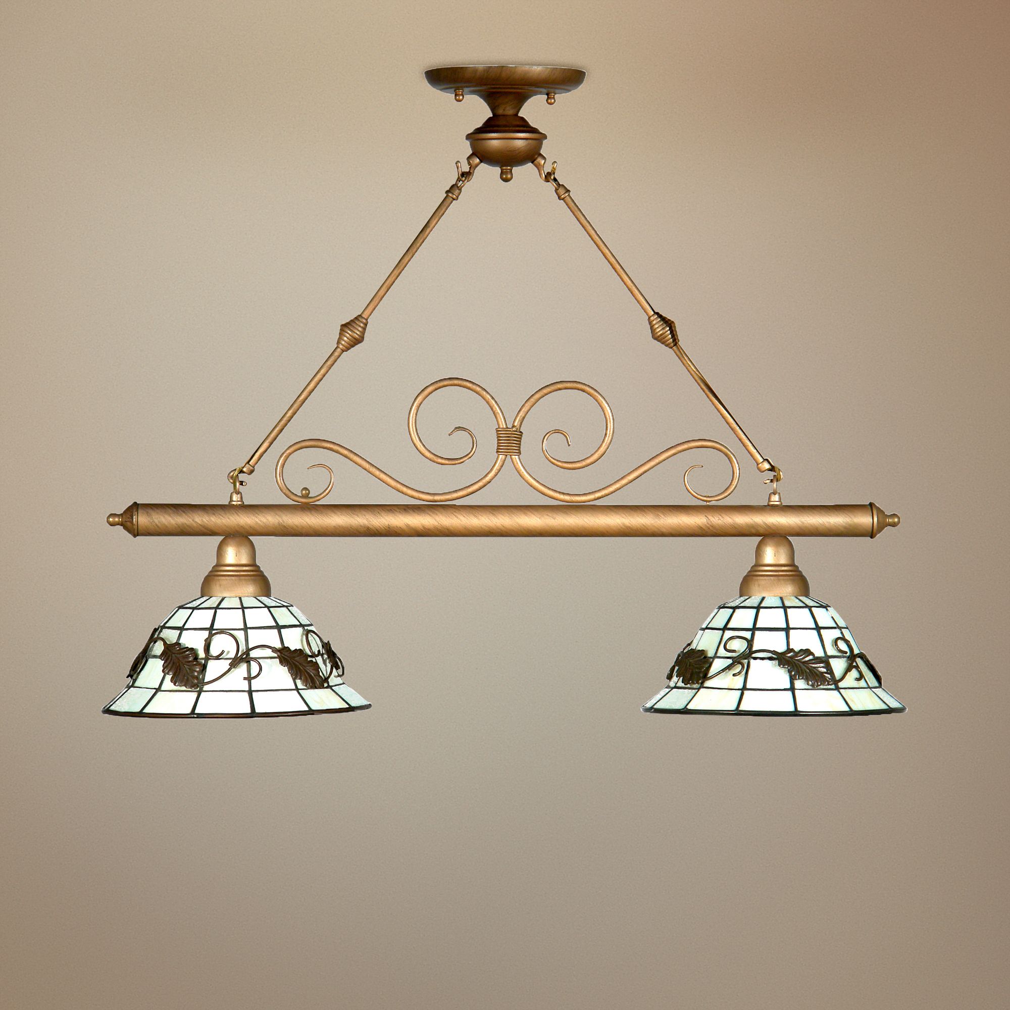 Dario 30" Wide TiffanyStyle Art Glass Kitchen Island Light Chandelier