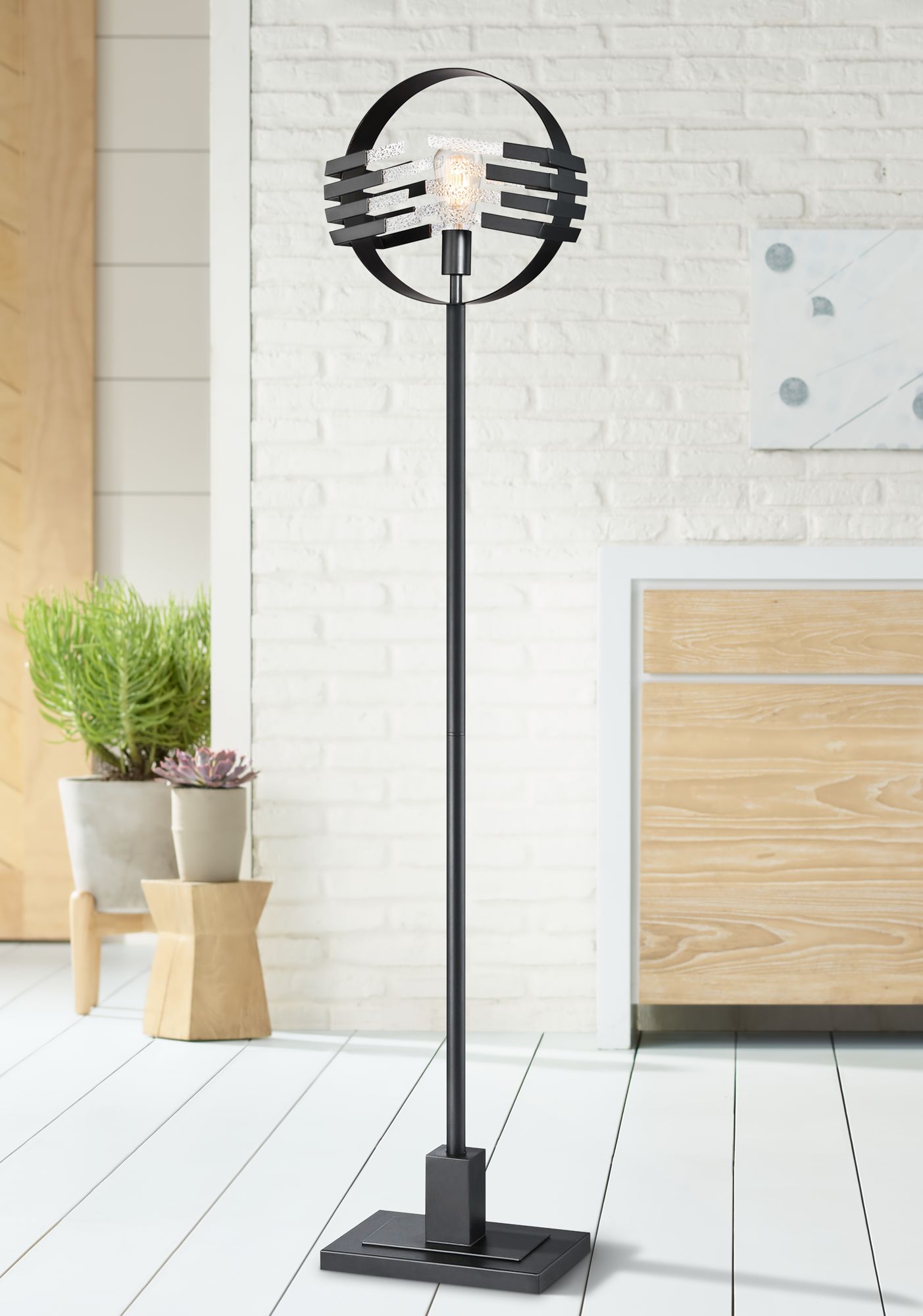 Lite Source Brisbane Matte Black Uplight Floor Lamp 69F76 Lamps Plus