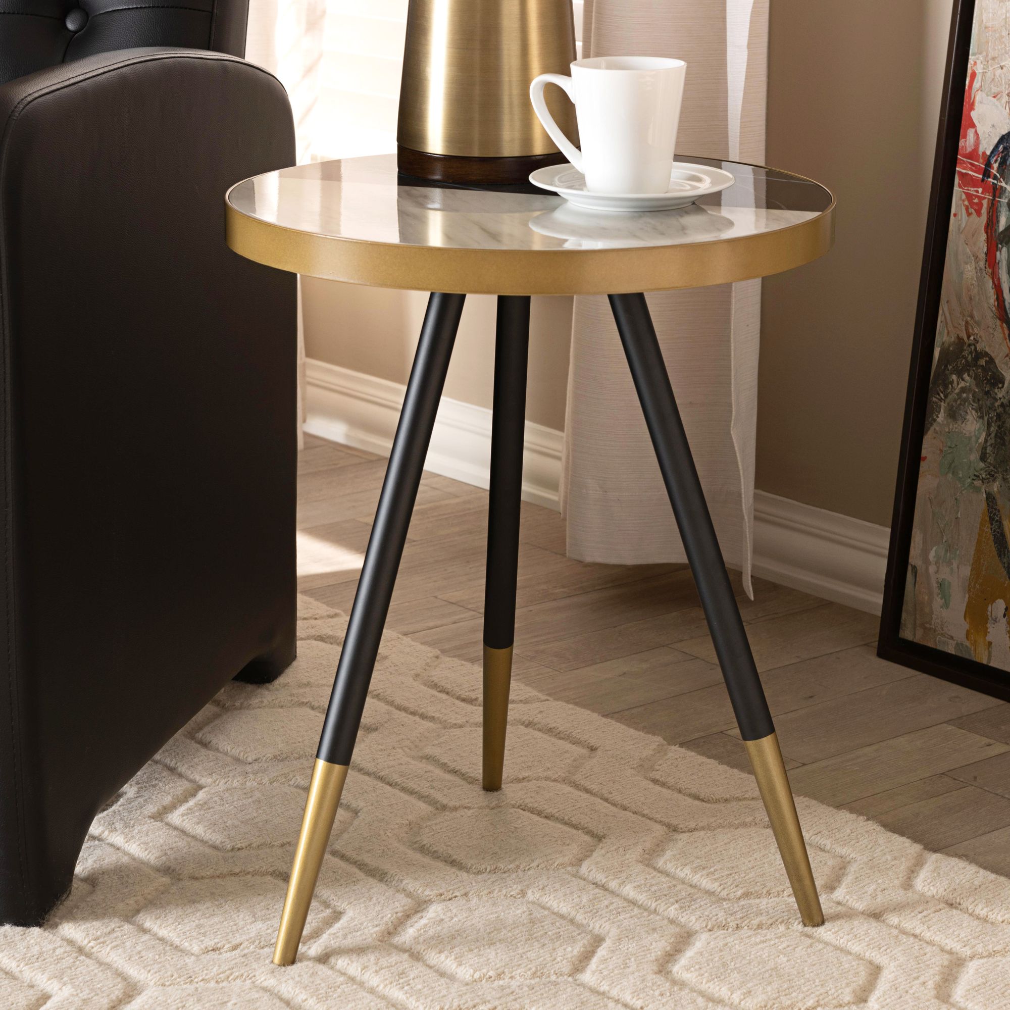 Rocco Modern Black End Table 6G061 Lamps Plus