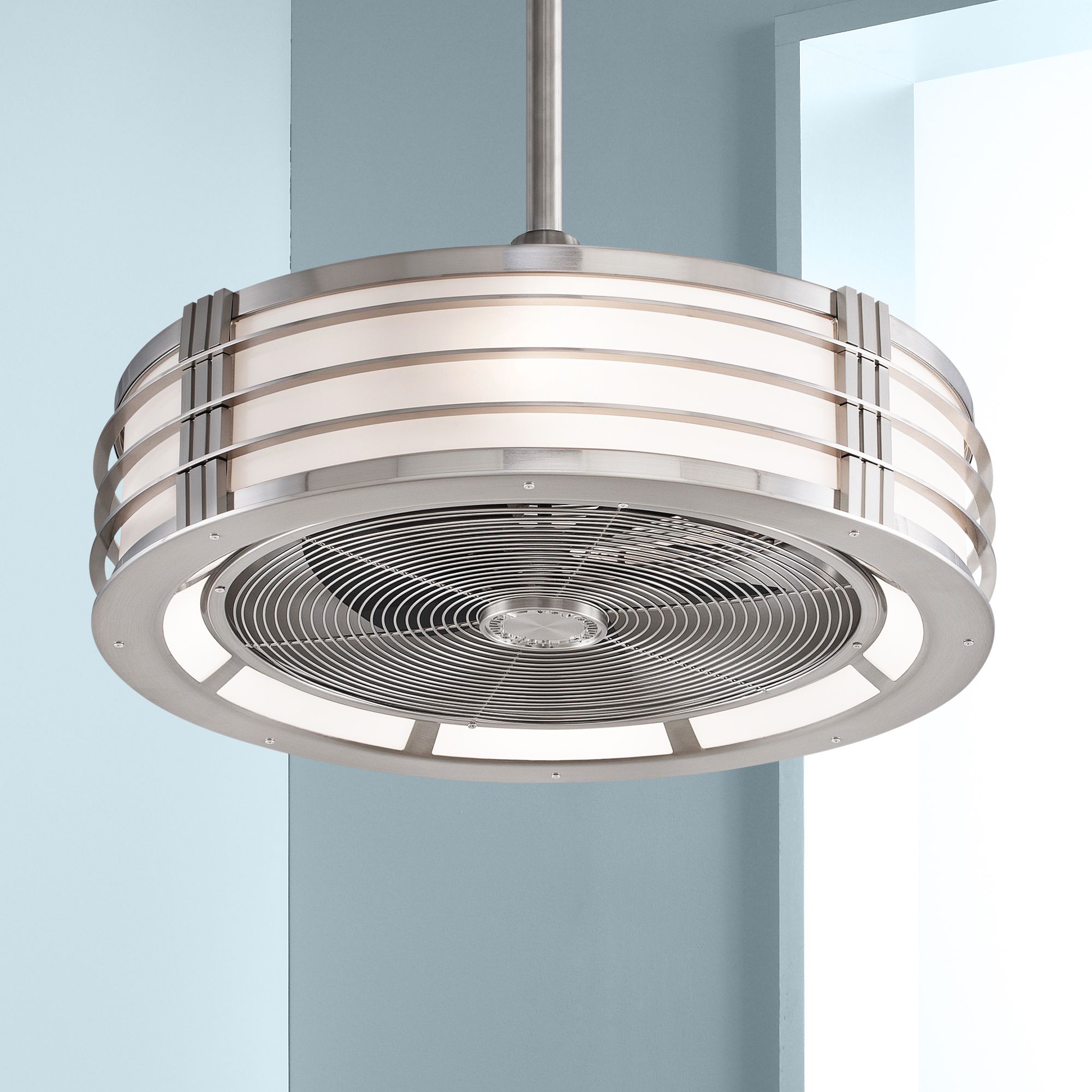 23" Fanimation Beckwith Brushed Nickel LED Ceiling Fan 69N10 Lamps