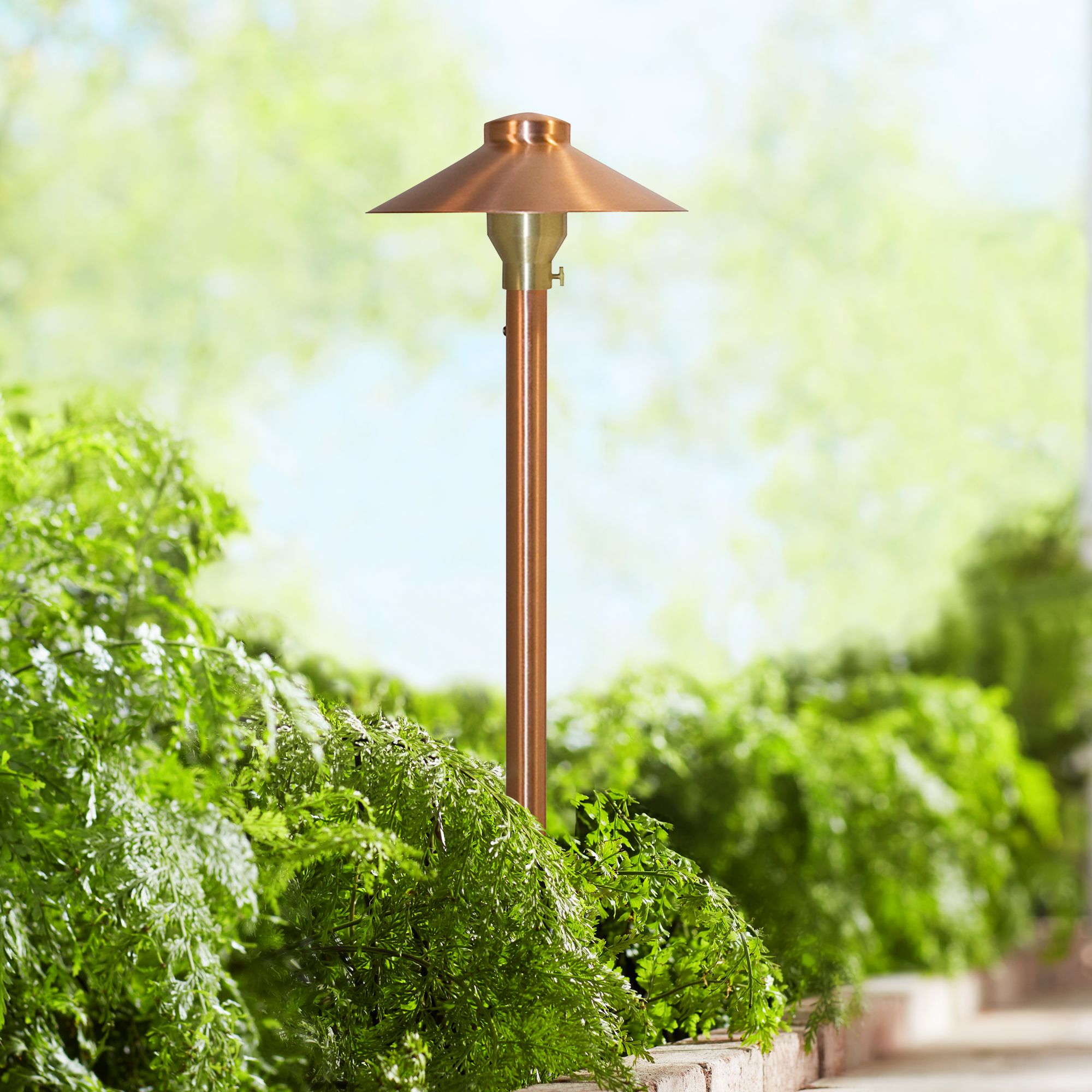 China Hat 16 1/2" High Natural Copper LED Landscape Area Light 69W06
