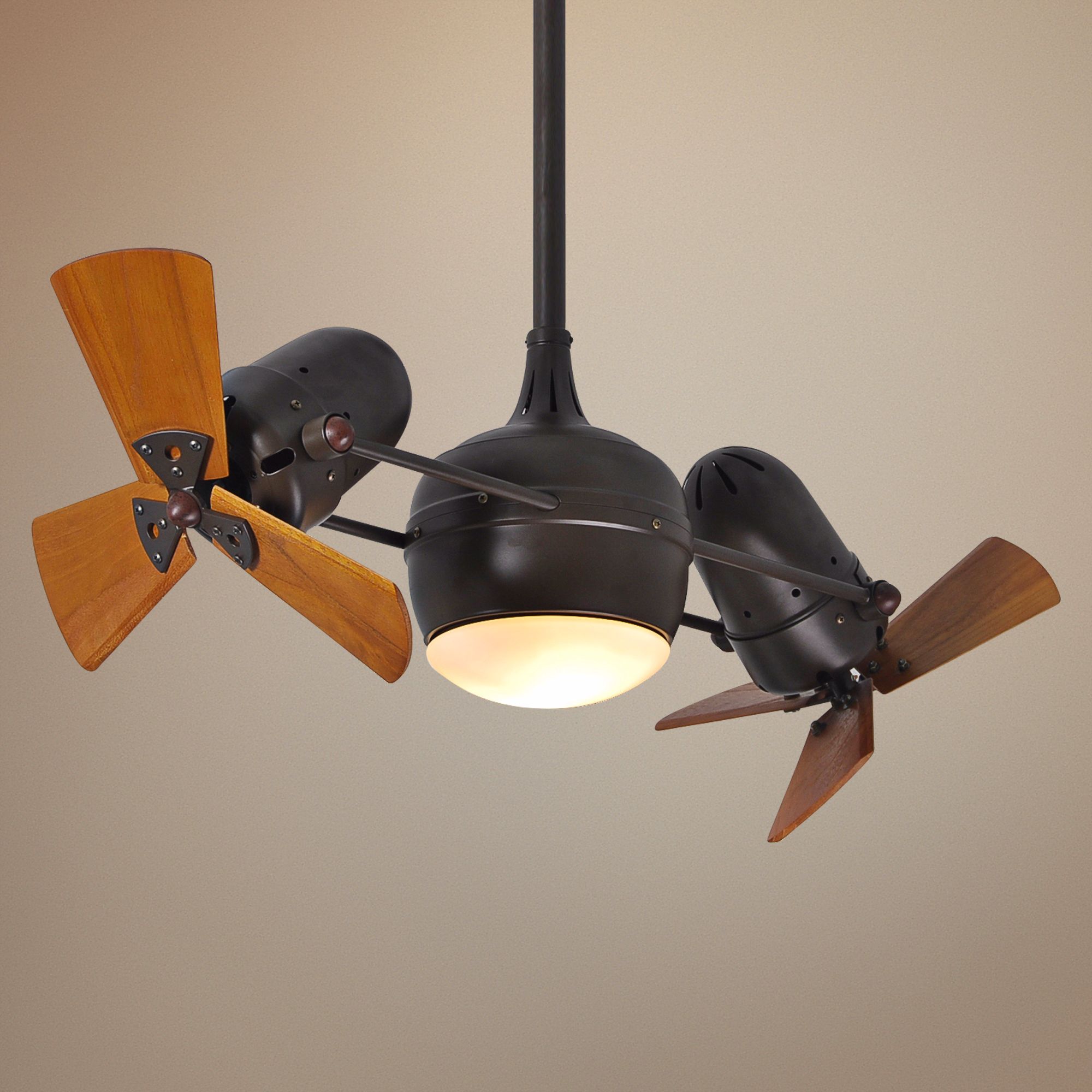 41" Matthews Dagny Mahogany Lighted Dual Ceiling Fan 6F535 Lamps Plus