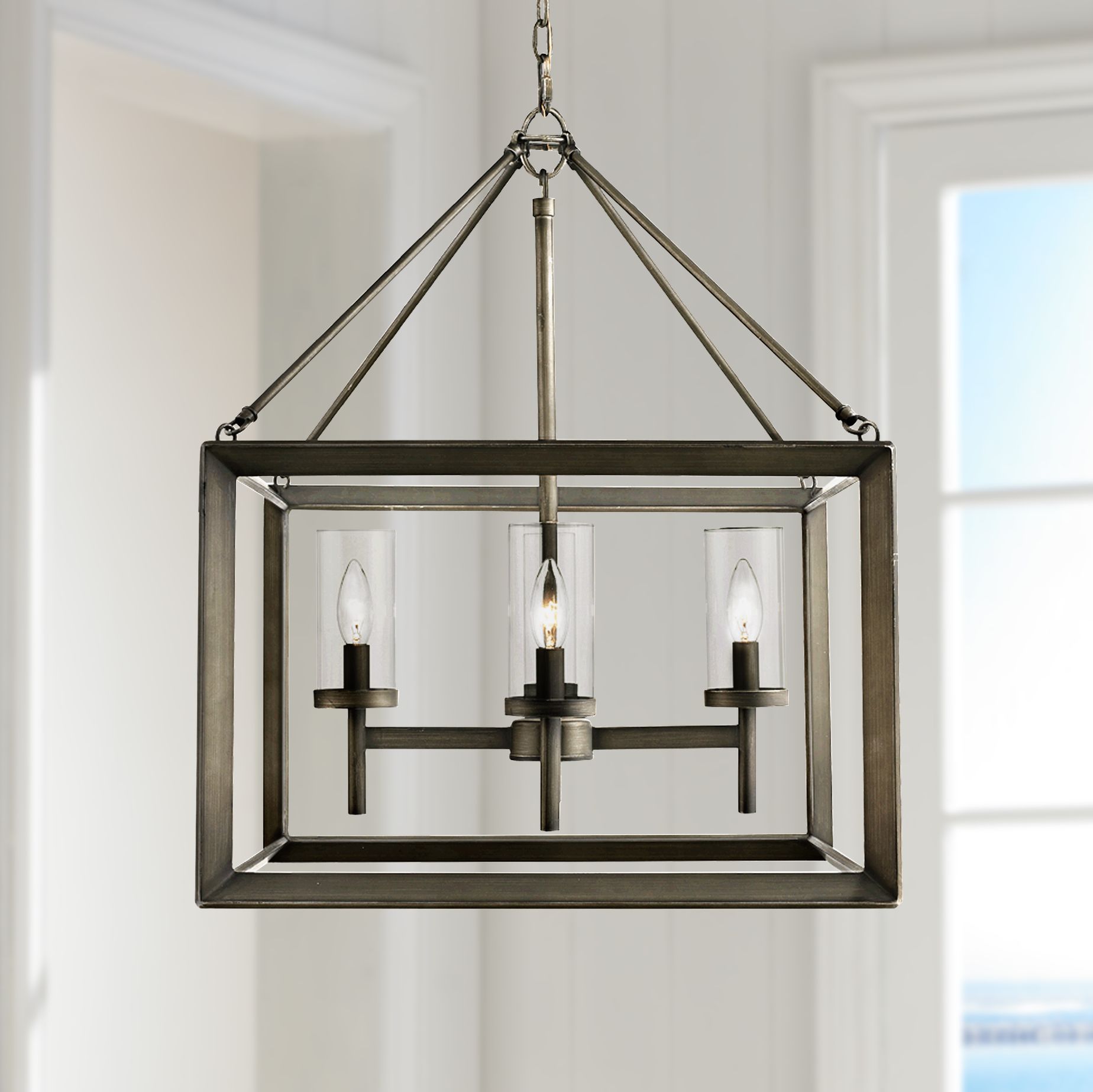 Smyth 21" Wide Gunmetal Bronze Cage Chandelier 6R002 Lamps Plus