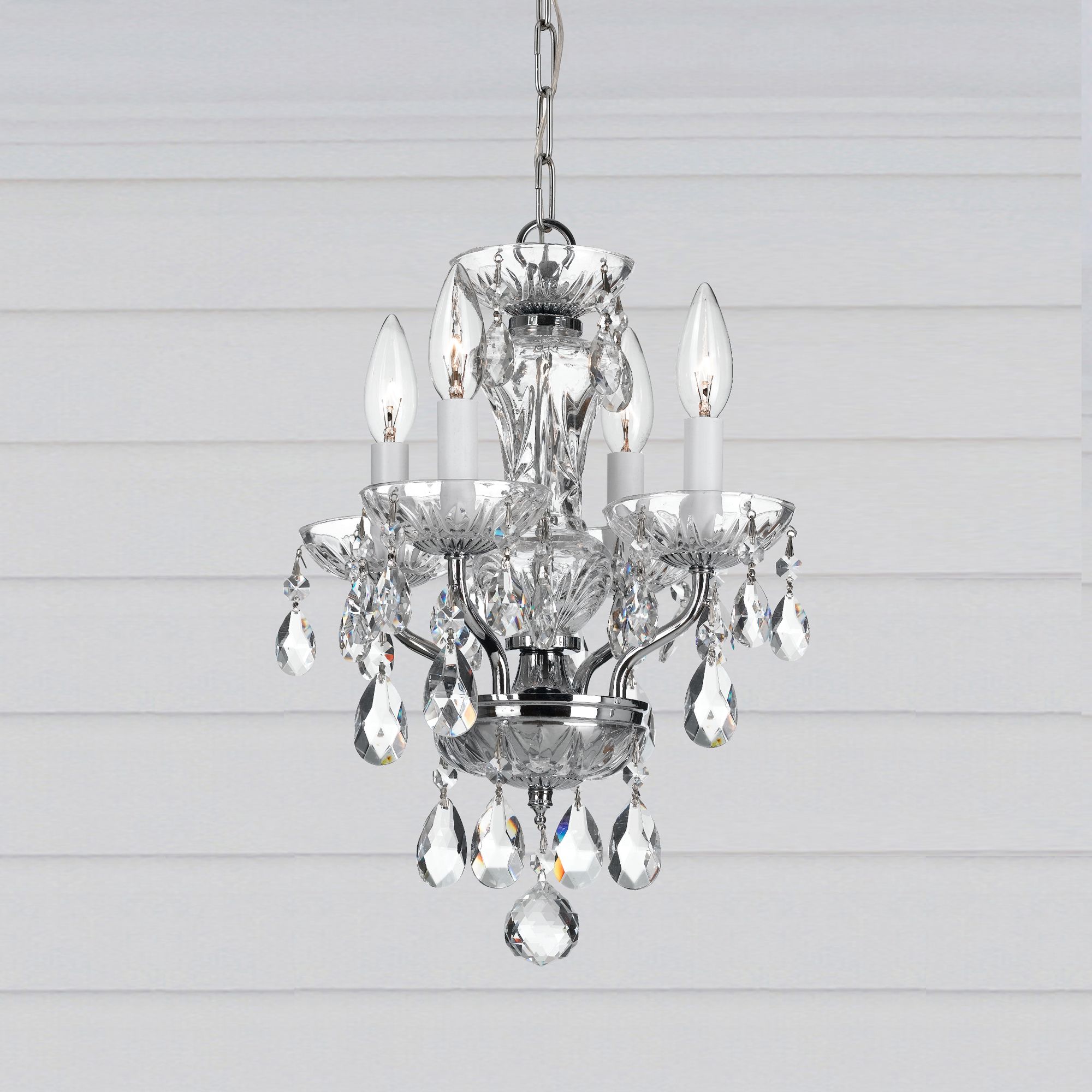 Crystorama Traditional Crystal 11"W Chrome Mini Chandelier 6R544