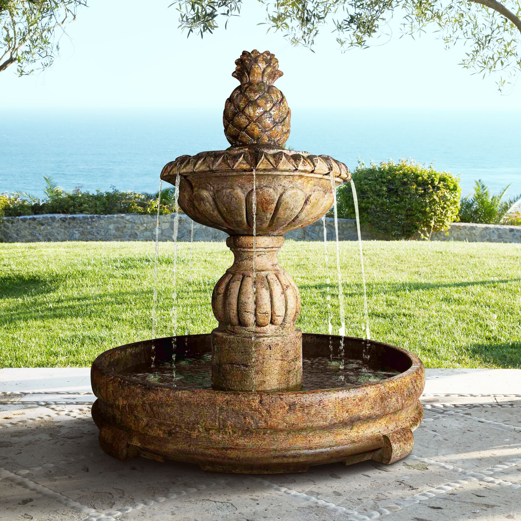 Henri Studio Relic Lava 56" High Pina Cascada Fountain 6X606 Lamps