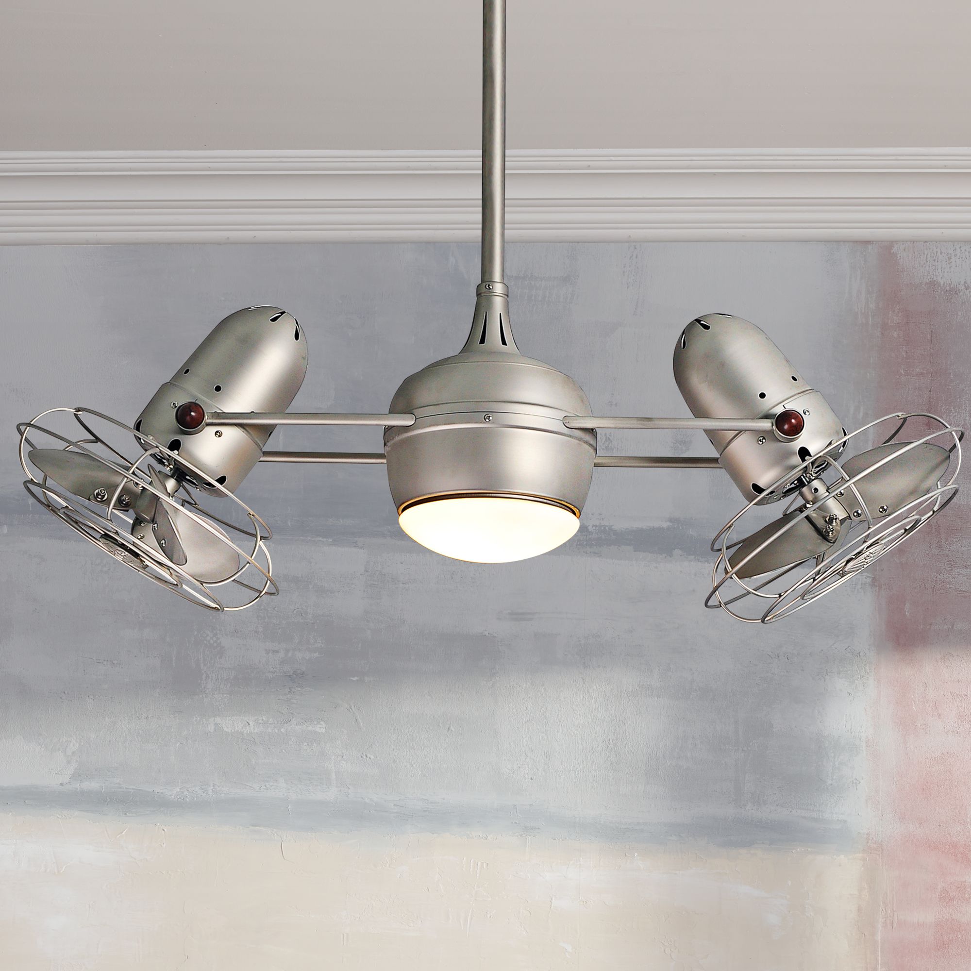 39" Matthews Dagny Brushed Nickel Lighted Dual Ceiling Fan 6X729