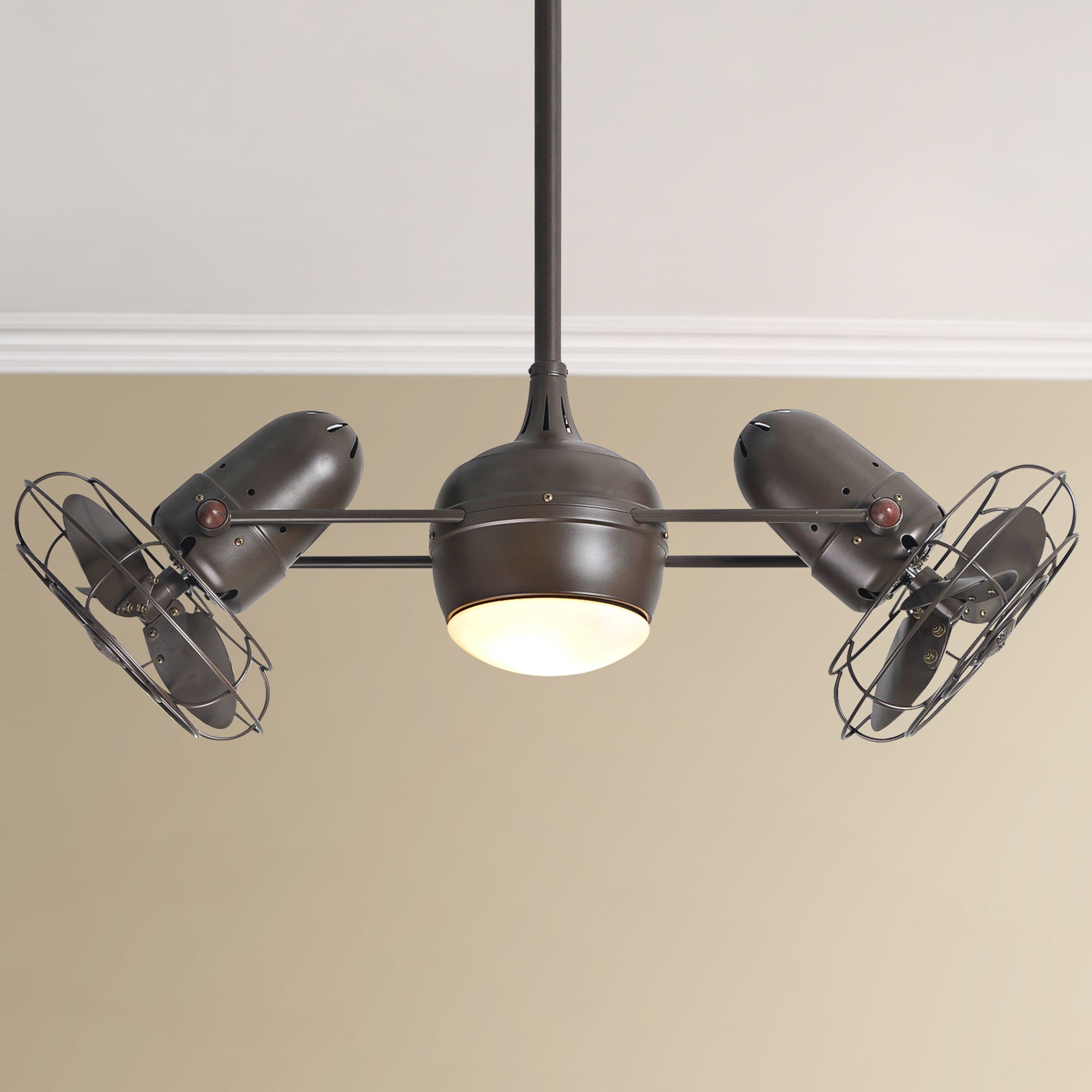 39" Matthews Dagny Textured Bronze Lighted Dual Ceiling Fan 6X731