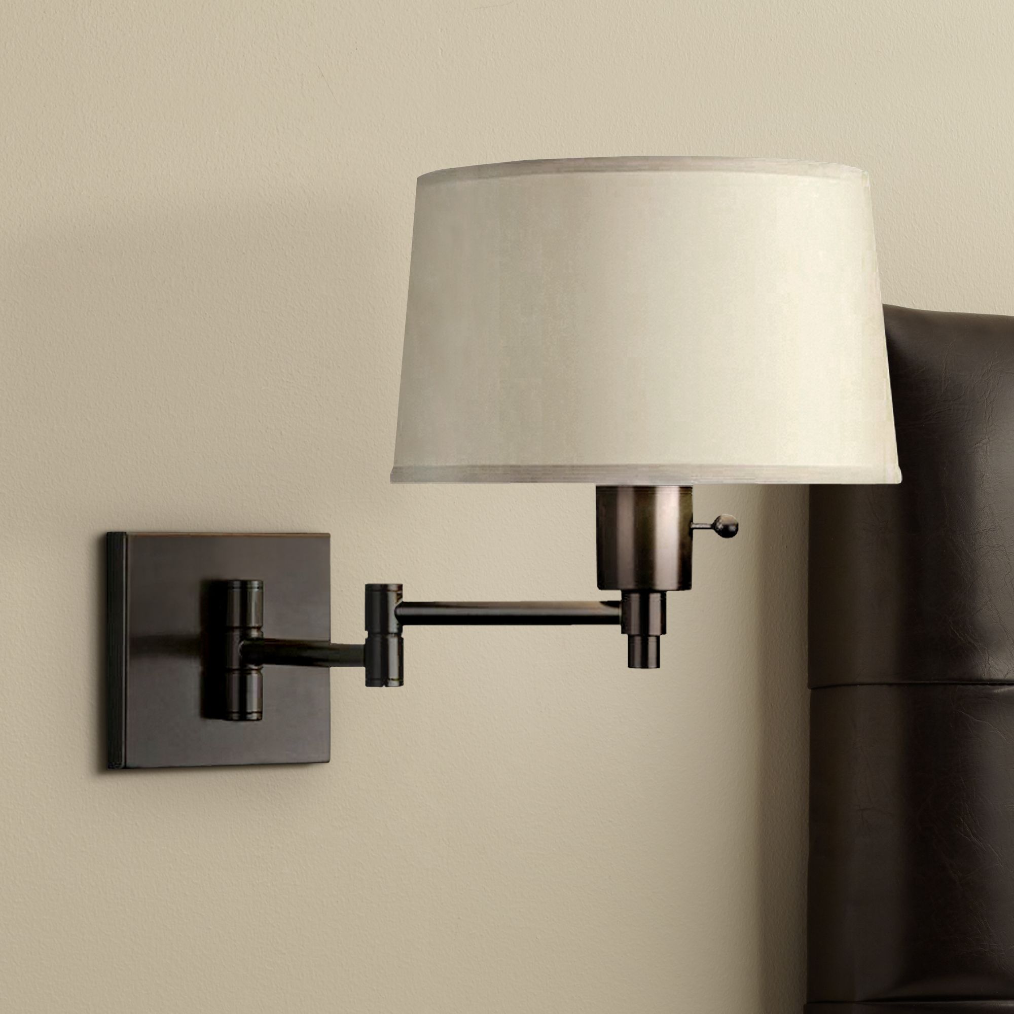 Real Simple Black Matte PlugIn Swing Arm Wall Lamp 70032 Lamps Plus
