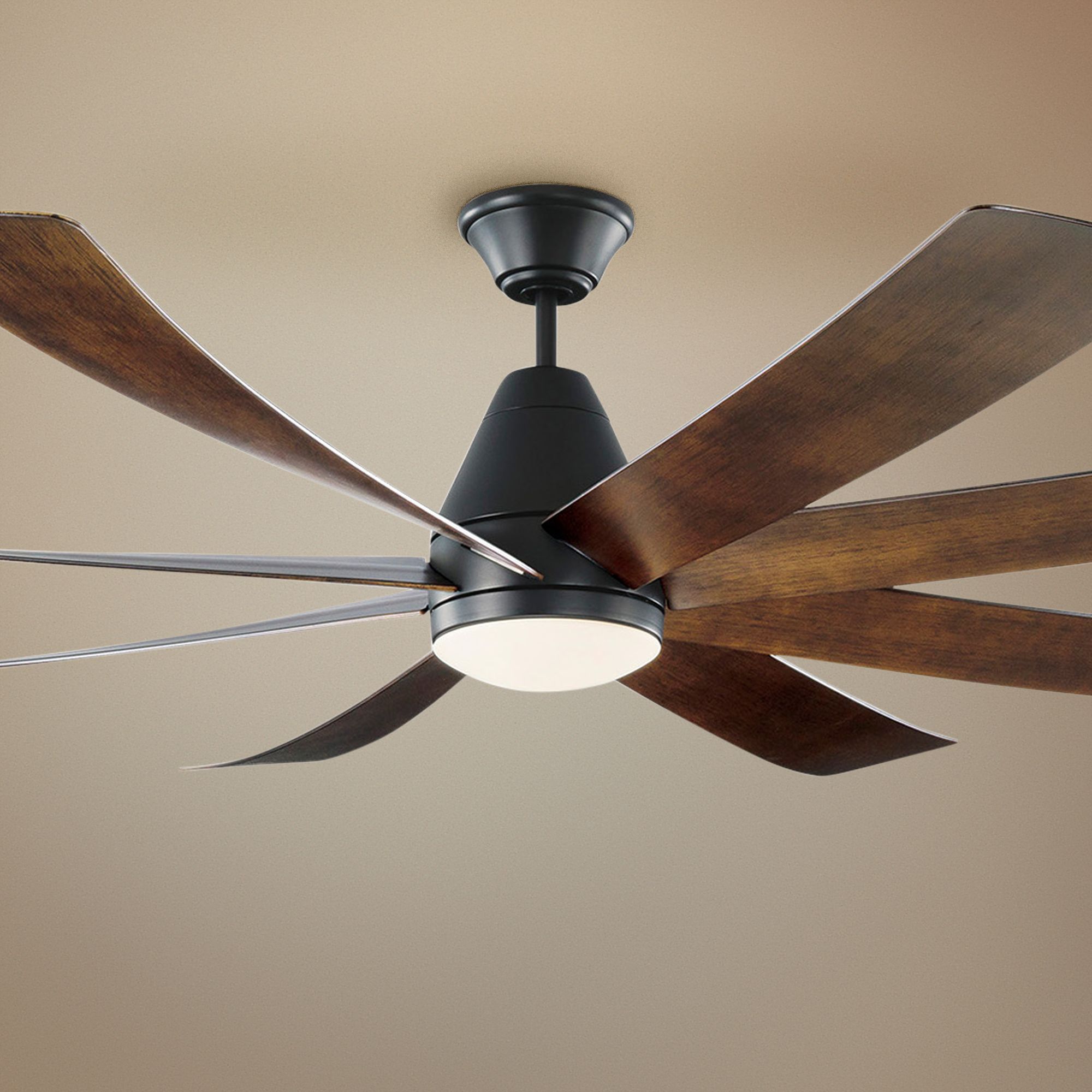 72" Monte Carlo Kingston Matte Black LED Damp Ceiling Fan - #70X68